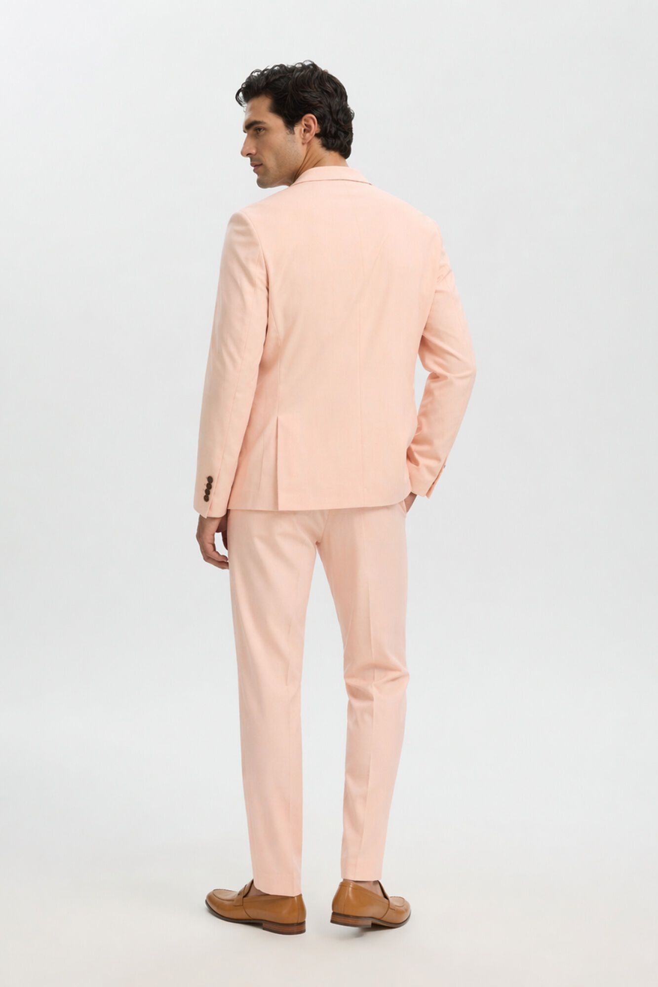 Selected Cal&ccedil;a de vestir slim em viscose Subiu