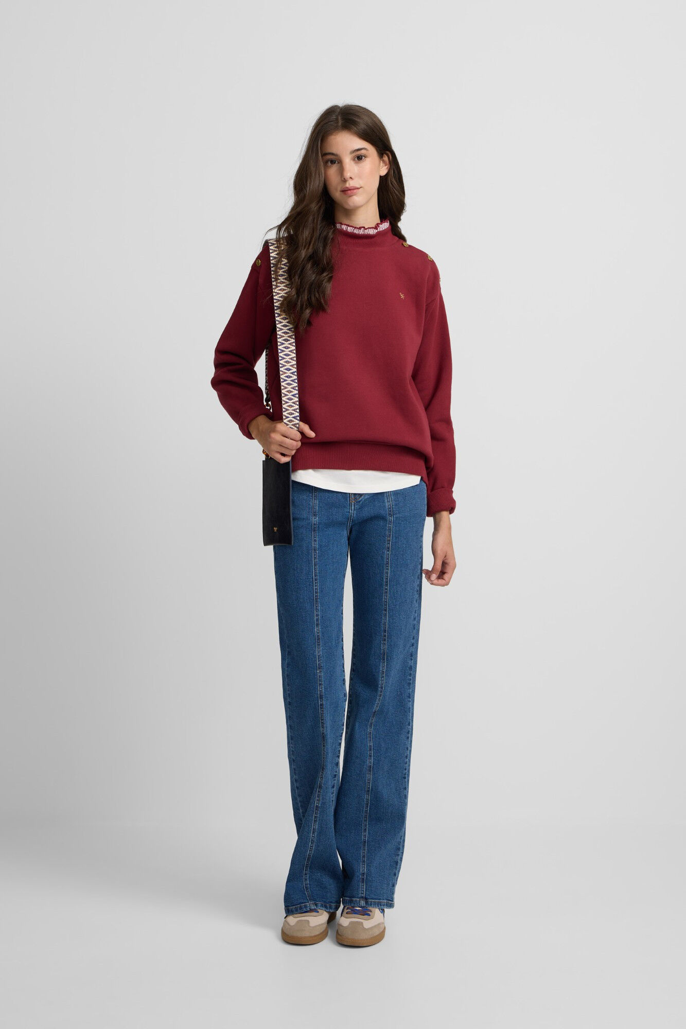 Silbon Sweatshirt feminino com gola franzida Granada