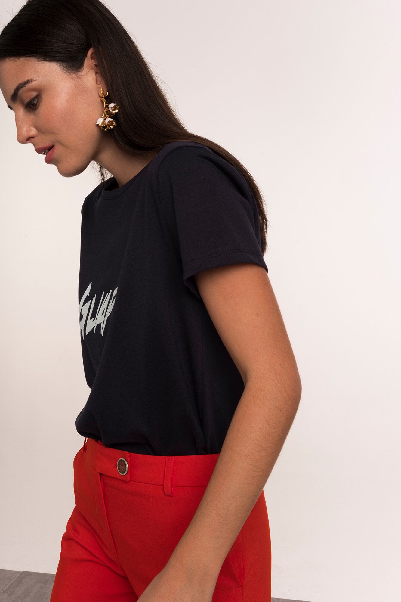 Dolores Promesas Short-sleeved 'Guapa' (Beautiful) T-shirt Navy