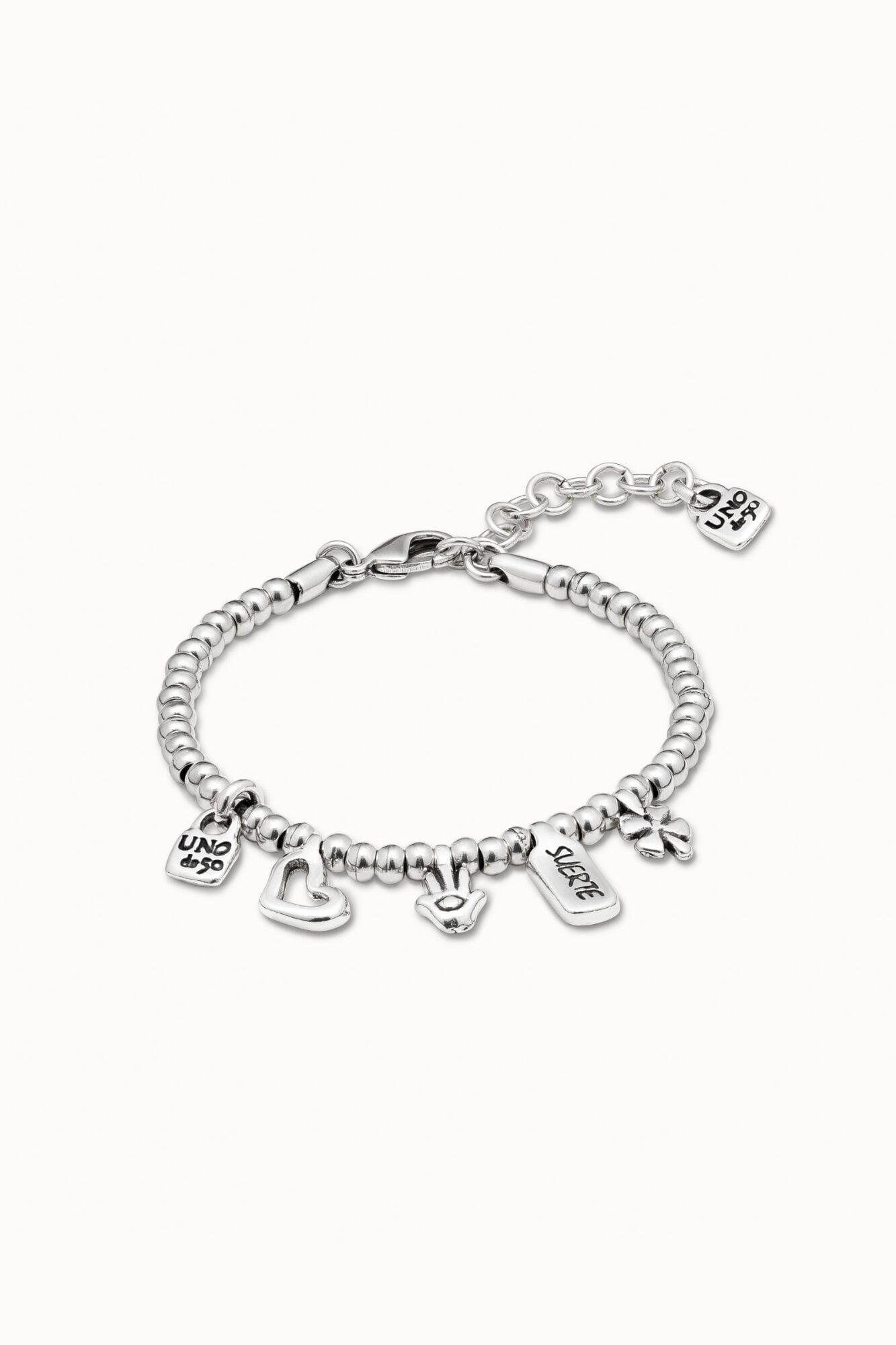 UNOde50 Pulsera charms de ba&ntilde;o de plata