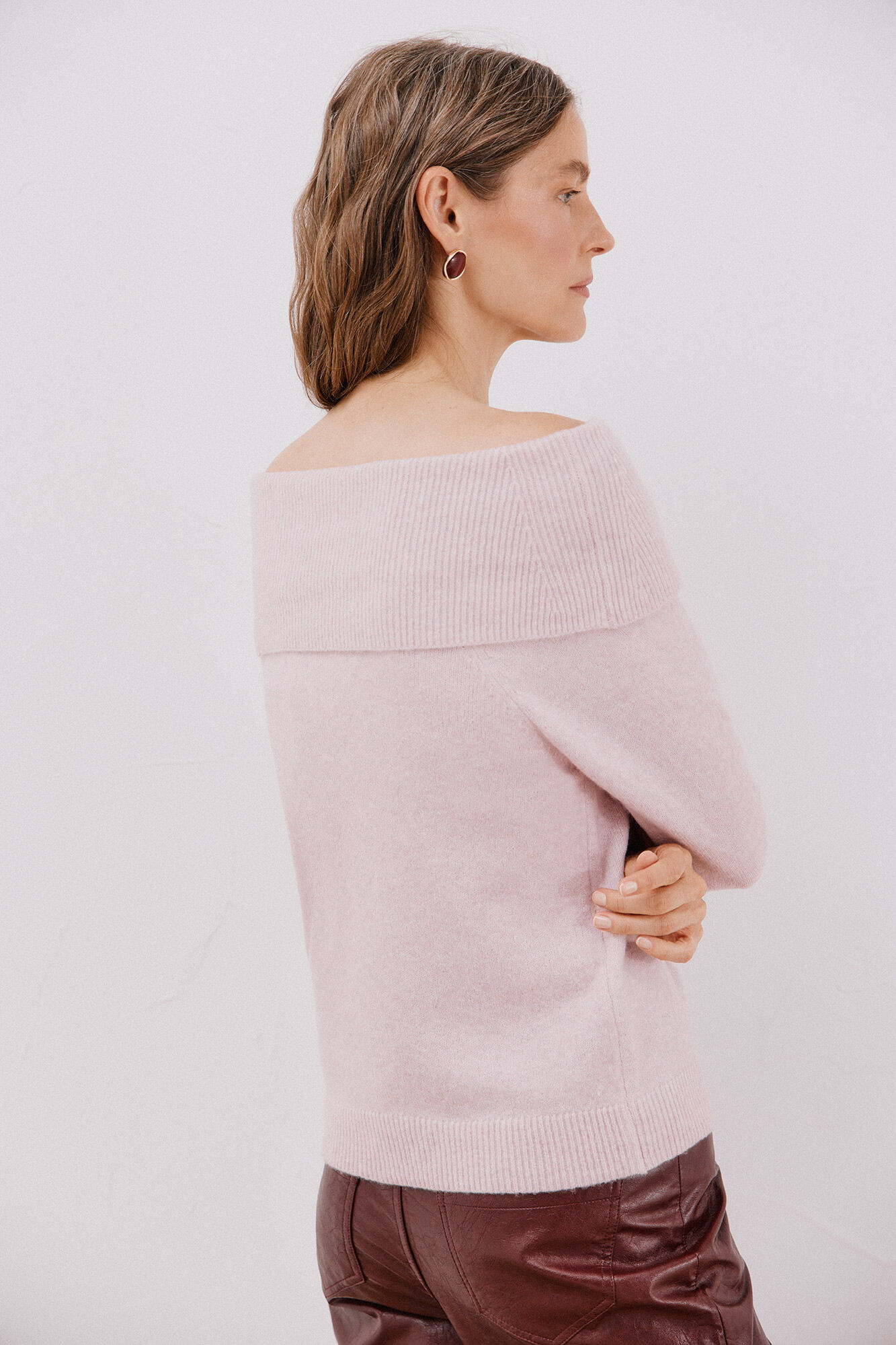 Cortefiel multiway neck sweater Pink