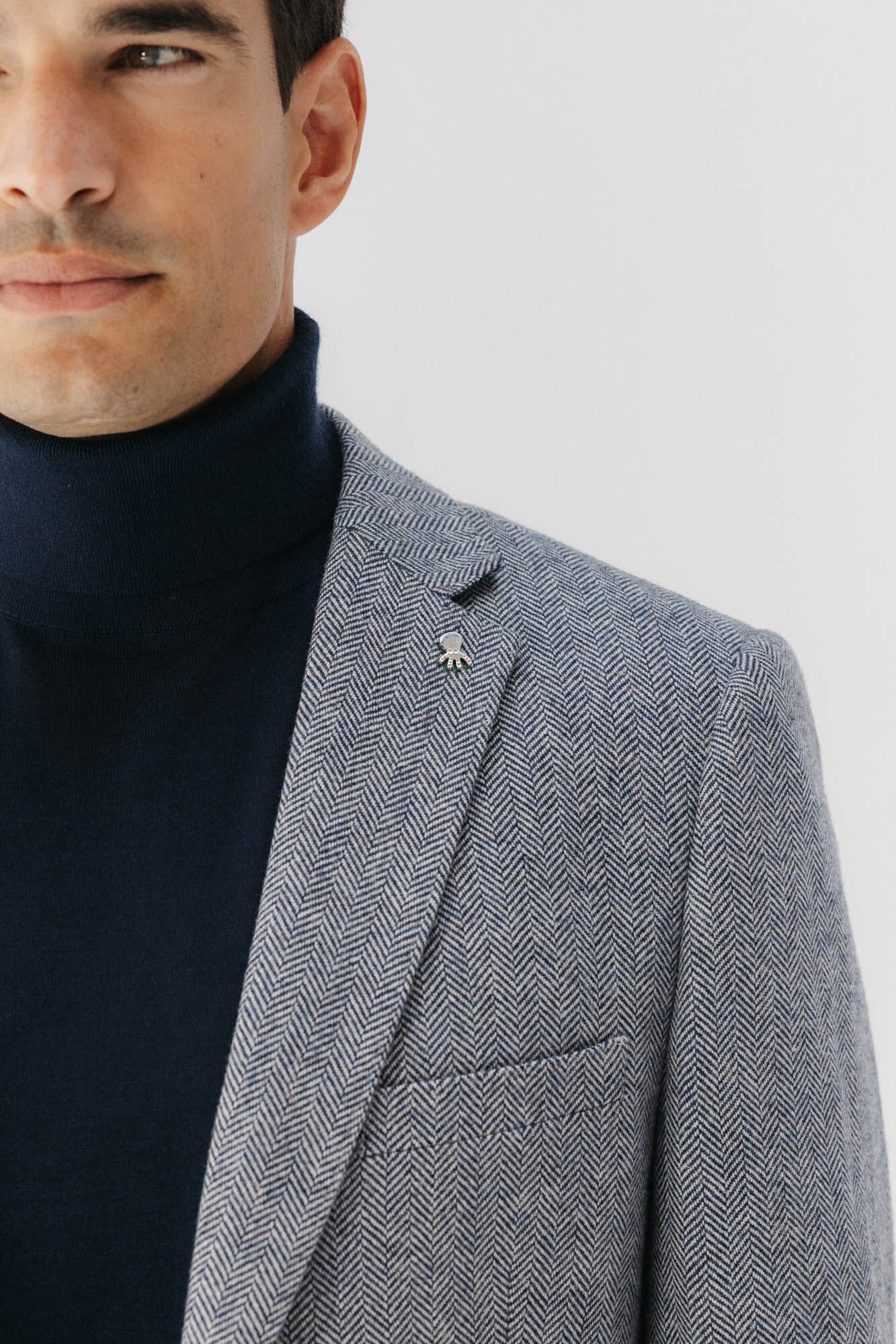 elPulpo Espiga espinha de peixe com l&atilde; Cinzento