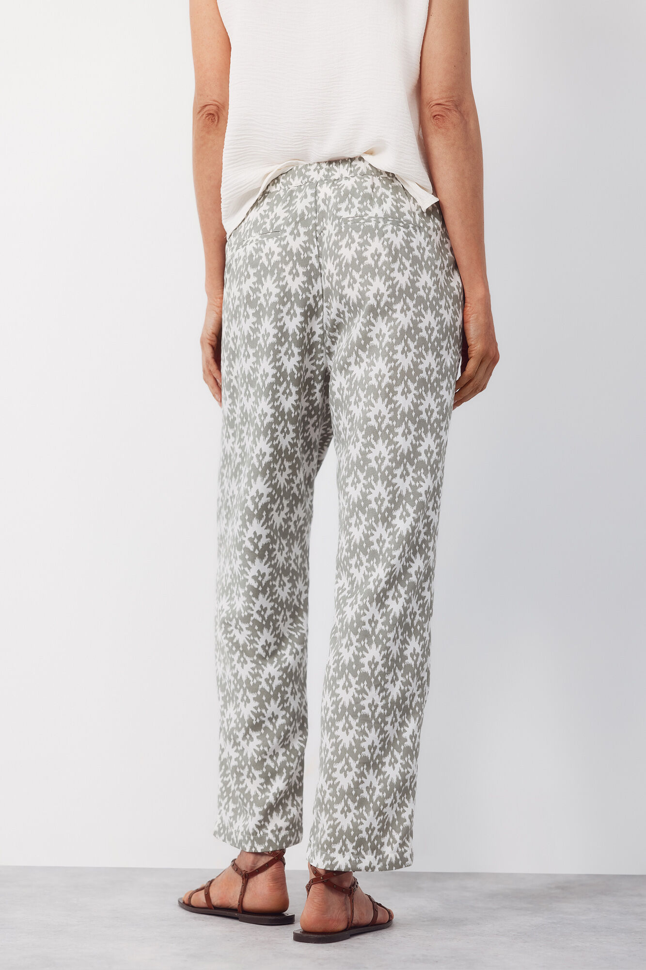 Cortefiel Pantal&oacute;n flu&iacute;do estampado Estampado verde