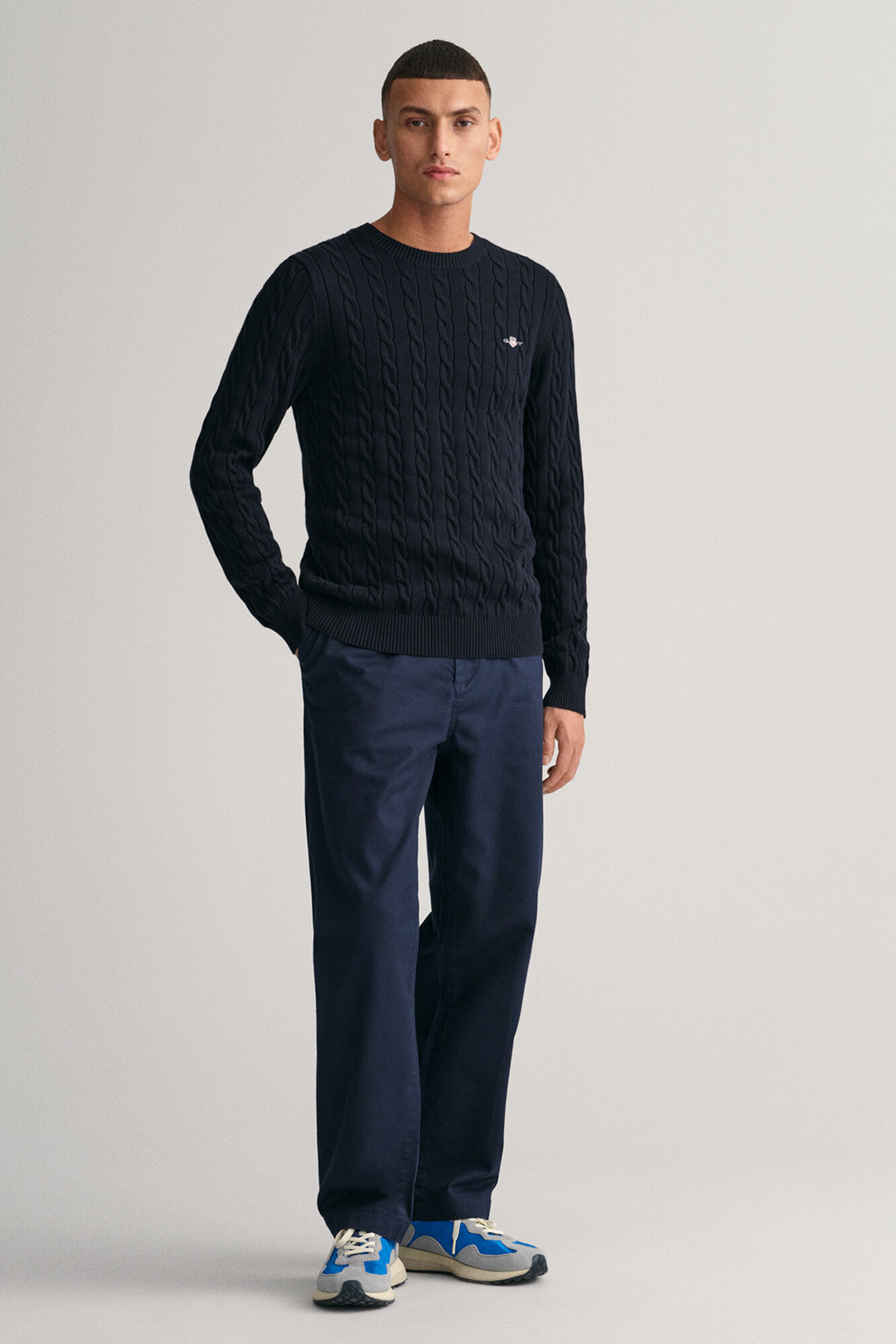 Gant Camisola de algod&atilde;o com gola redonda