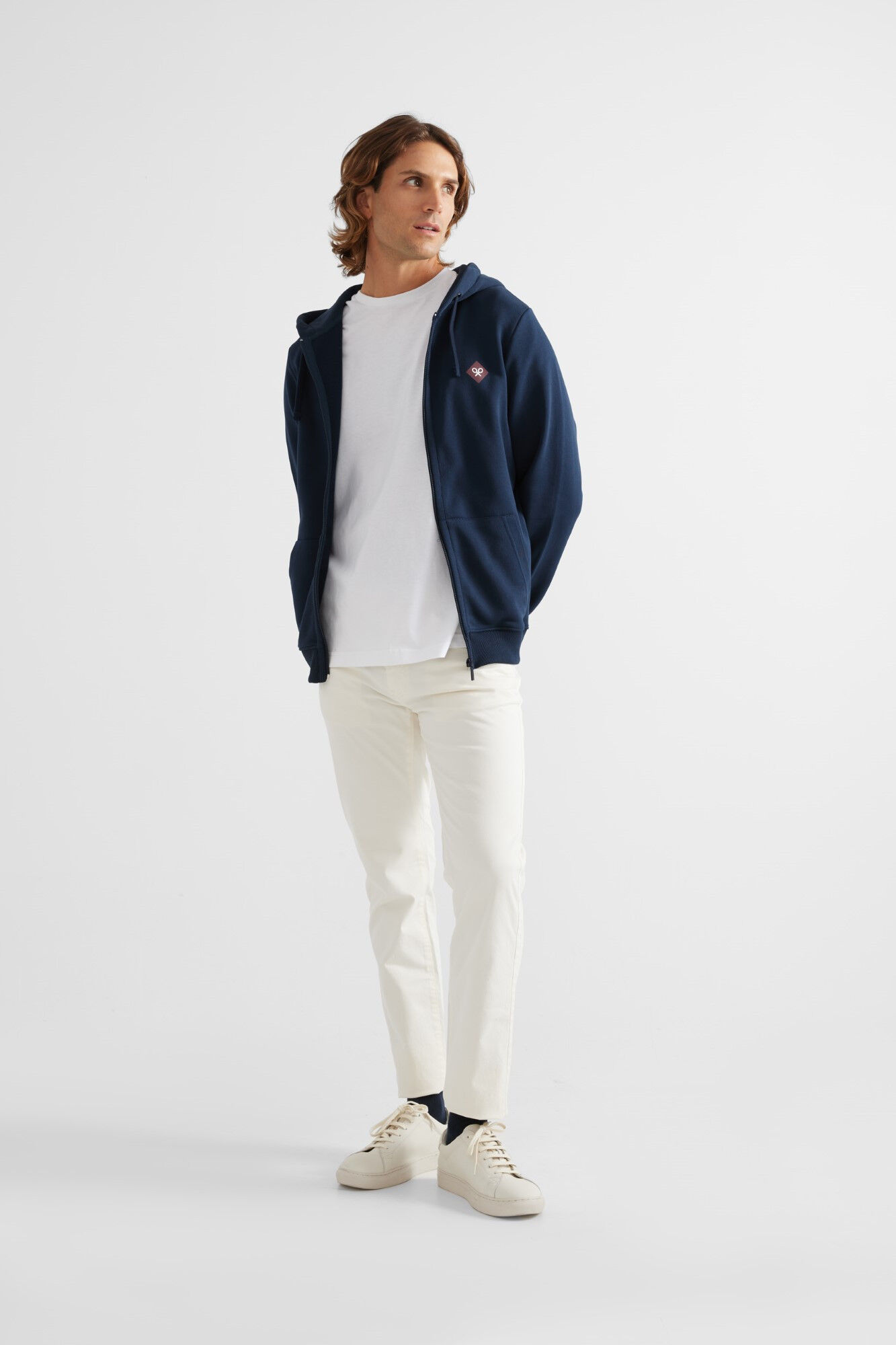 Silbon Sudadera cremallera capucha rombo azul marino Azul marino