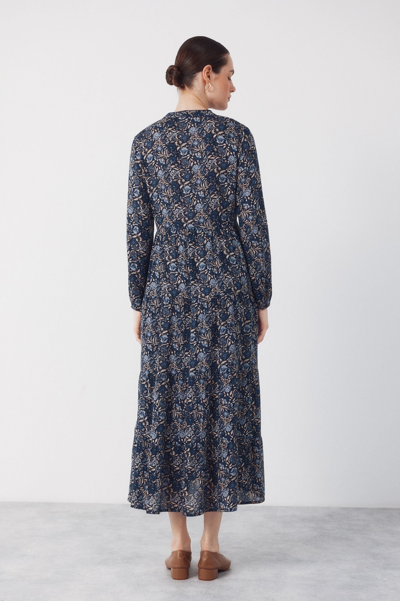 Cortefiel Fluid printed dress Printed blue