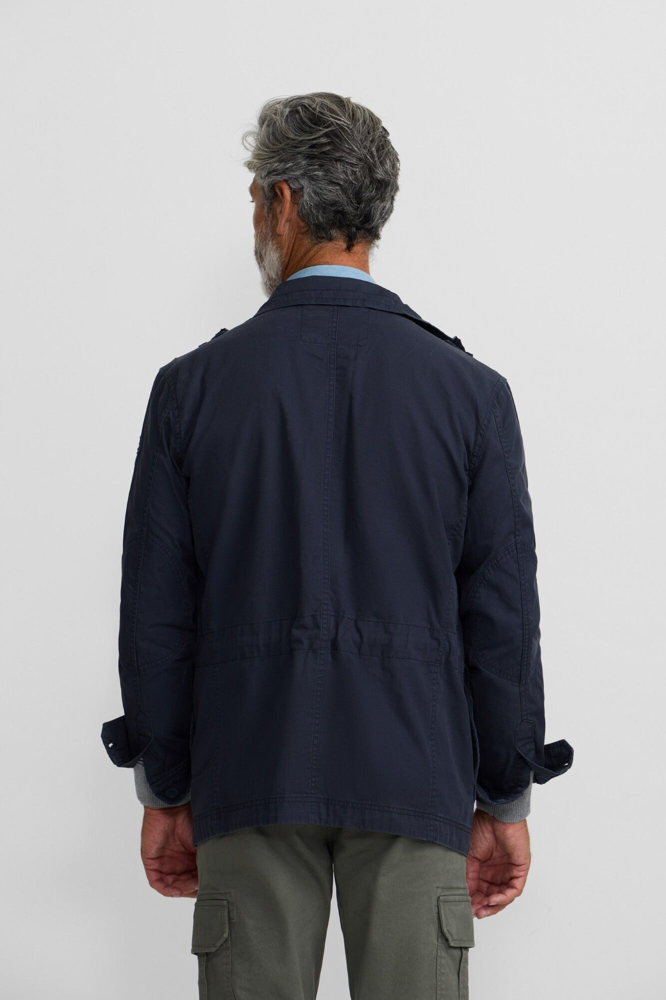 Silbon Casaco militar com manchas tingidas Azul