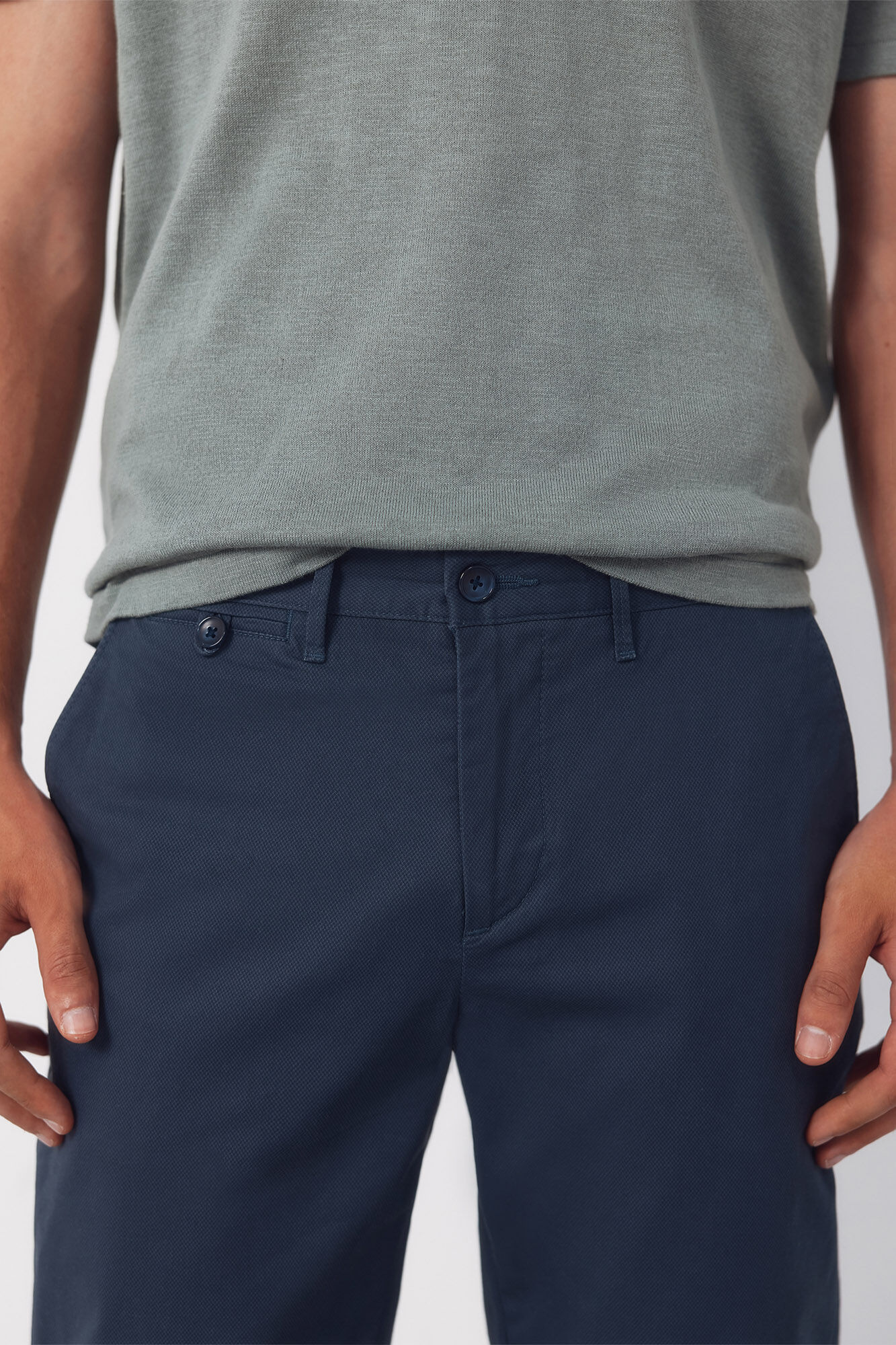 Cortefiel Slim-fit print chinos pants Blue