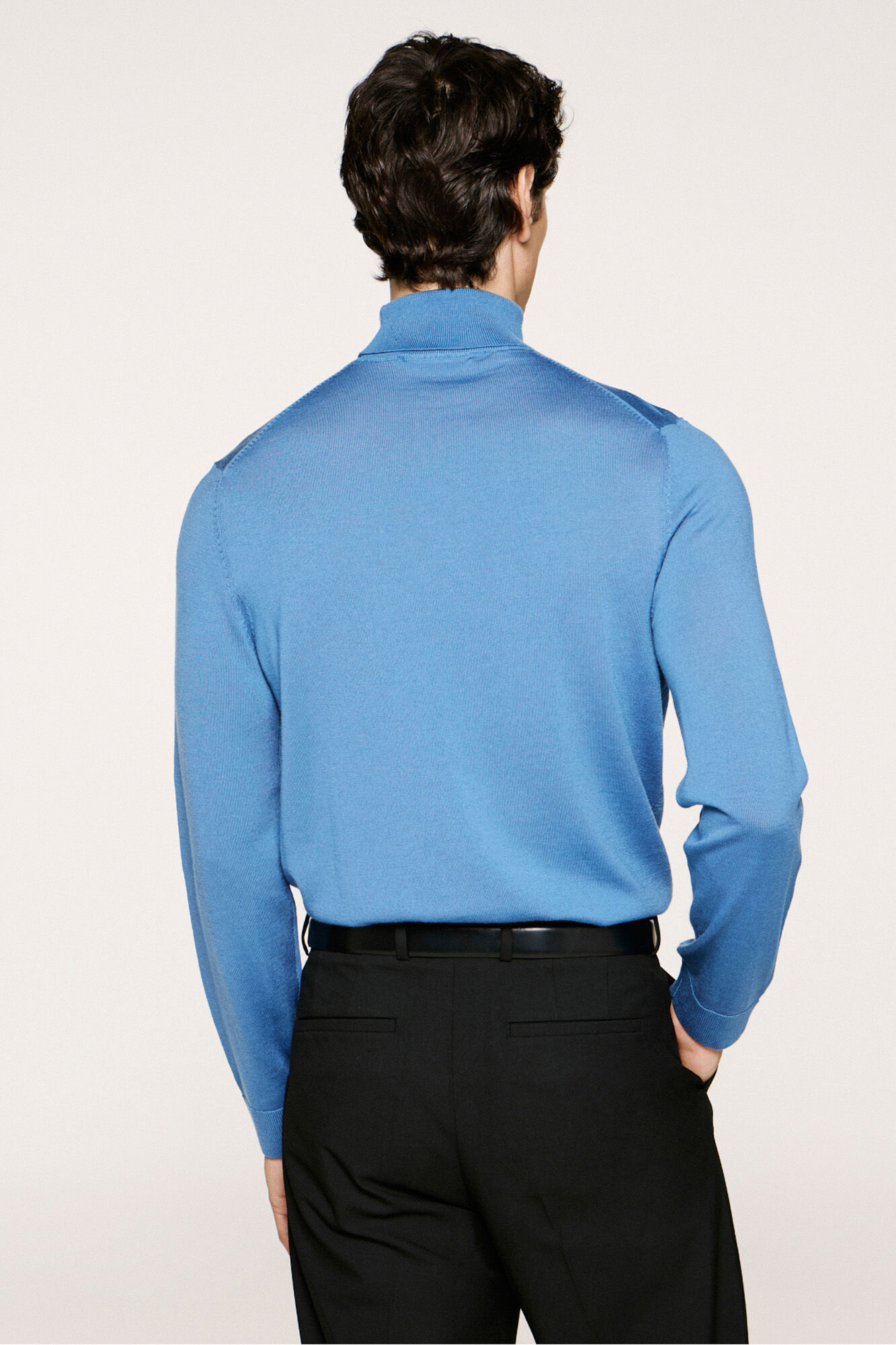 Selected Camisola de gola alta 100% l&atilde; merino Azul