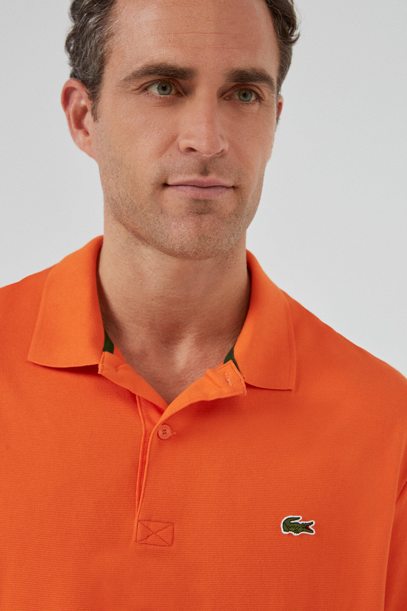 Lacoste Polo shirt with stitched crocodile embroidery Orange