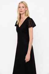 Cortefiel lace effect dress Black