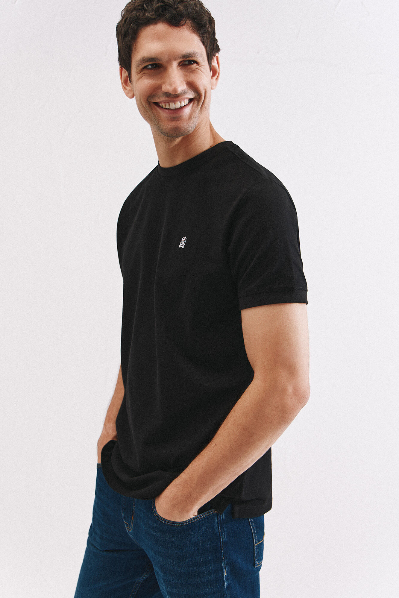 Cortefiel Basic piqu&eacute; t-shirt Black
