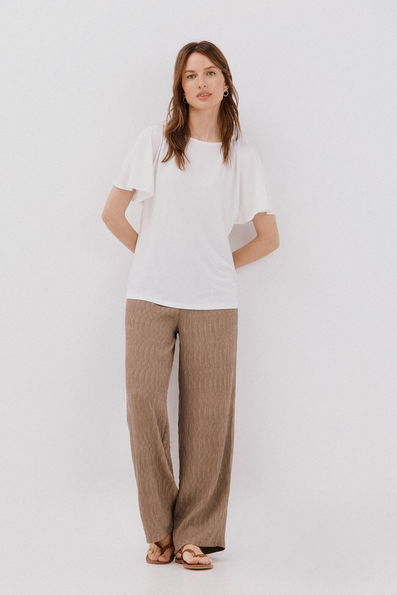 Cortefiel Essential fluid T-shirt White