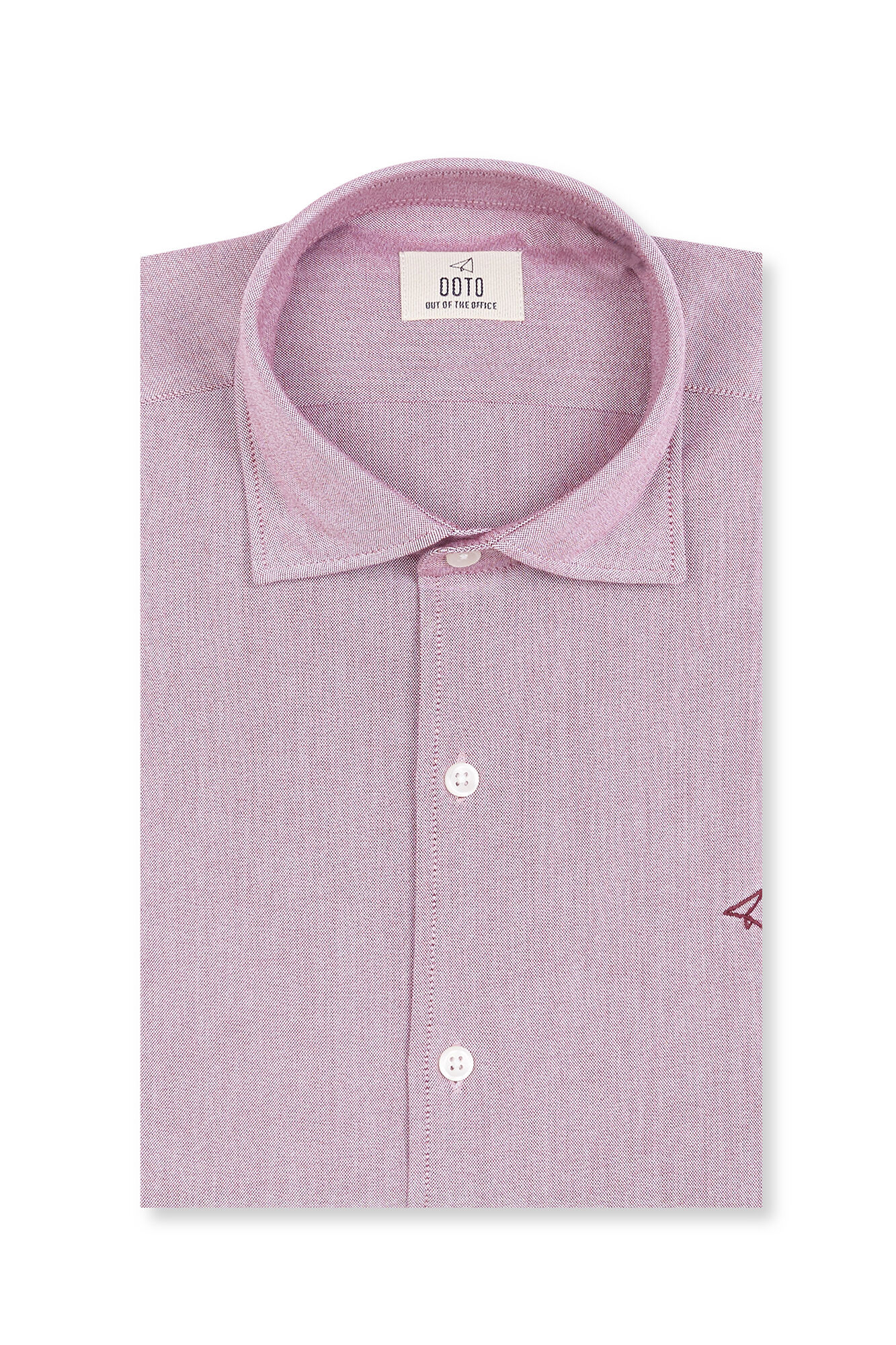 OOTO Oxford plain long sleeve shirt Maroon