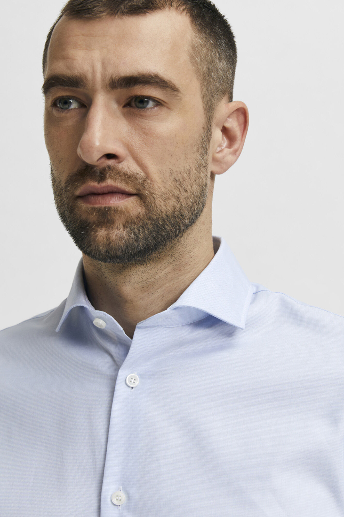 Selected Camisa de manga larga de vestir 100% algod&oacute;n Azul