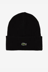 Cortefiel Gorro de lã unissexo Lacoste Preto