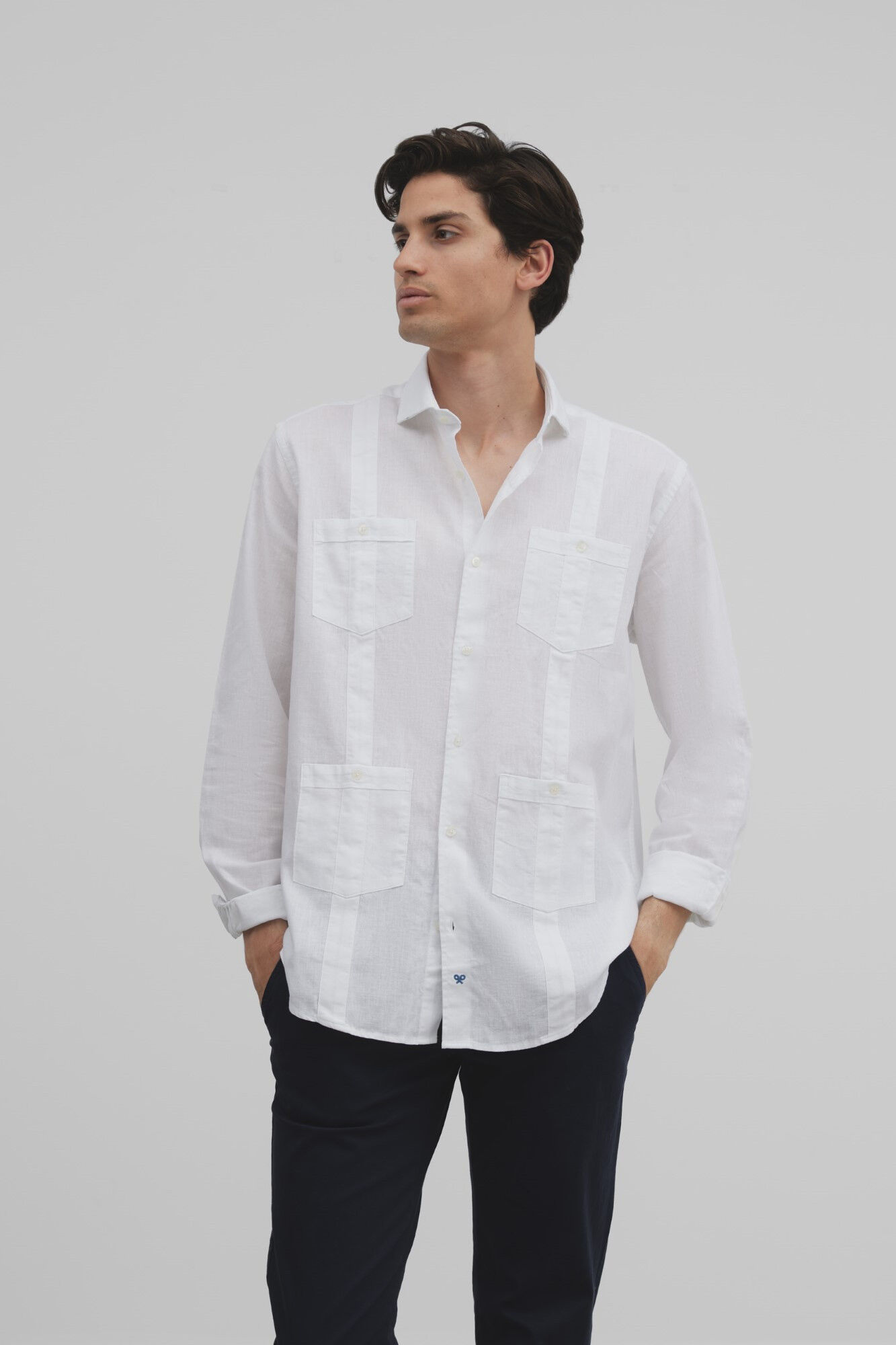 Silbon Silbon soft casual guayabera shirt White