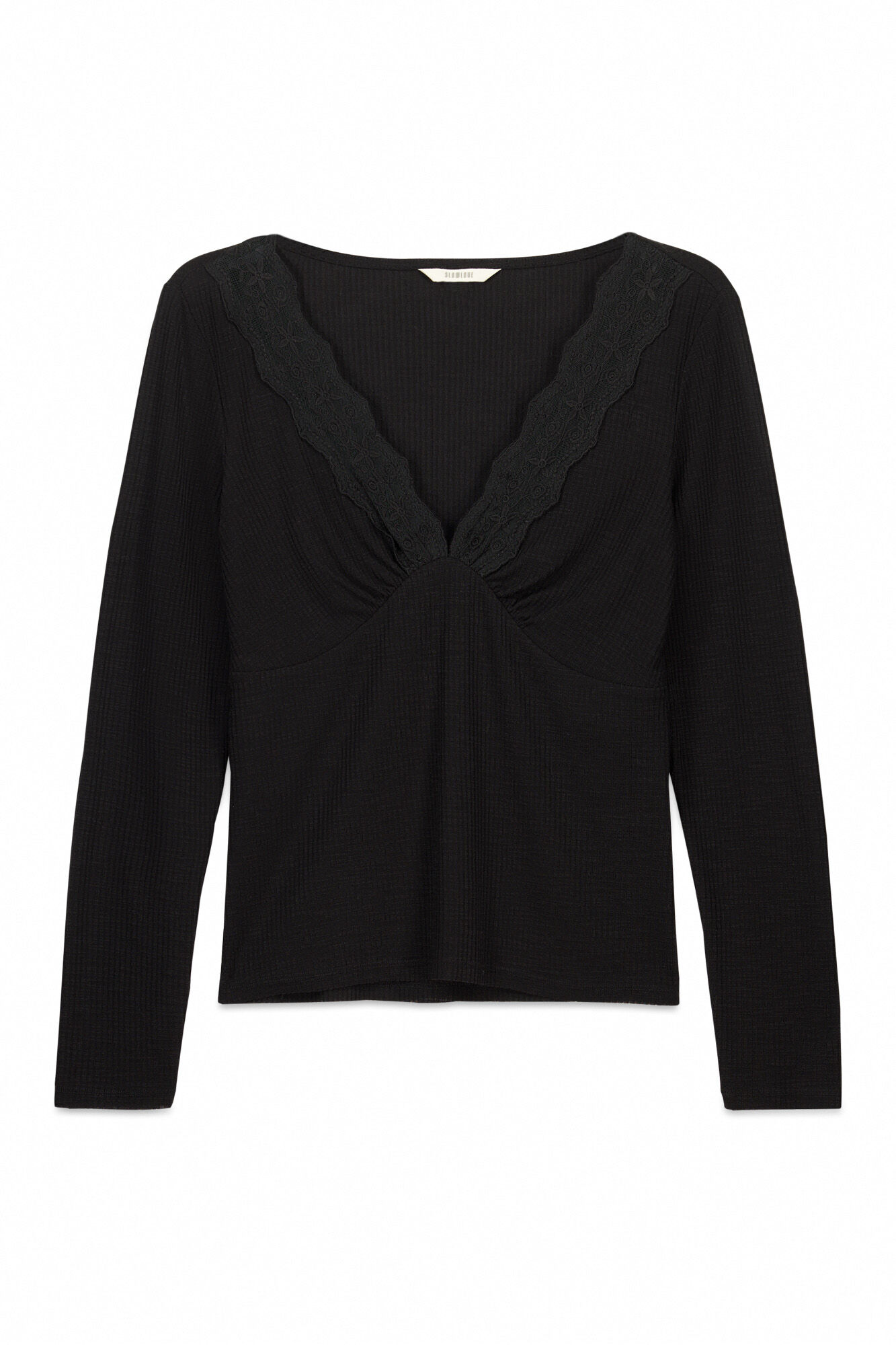 Slowlove Top estrucutura detalle blonda Preto