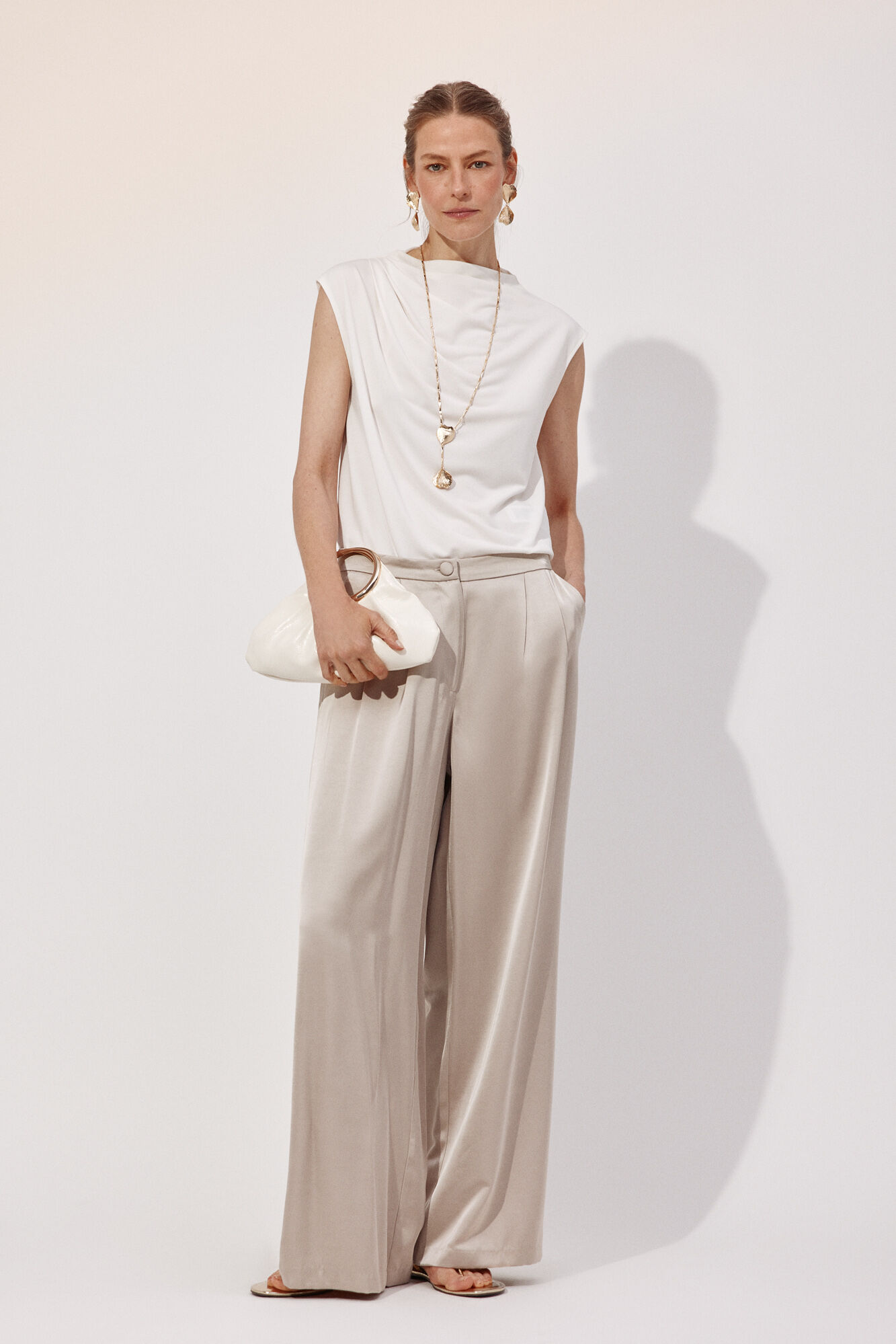 Cortefiel Pleated sleeve top