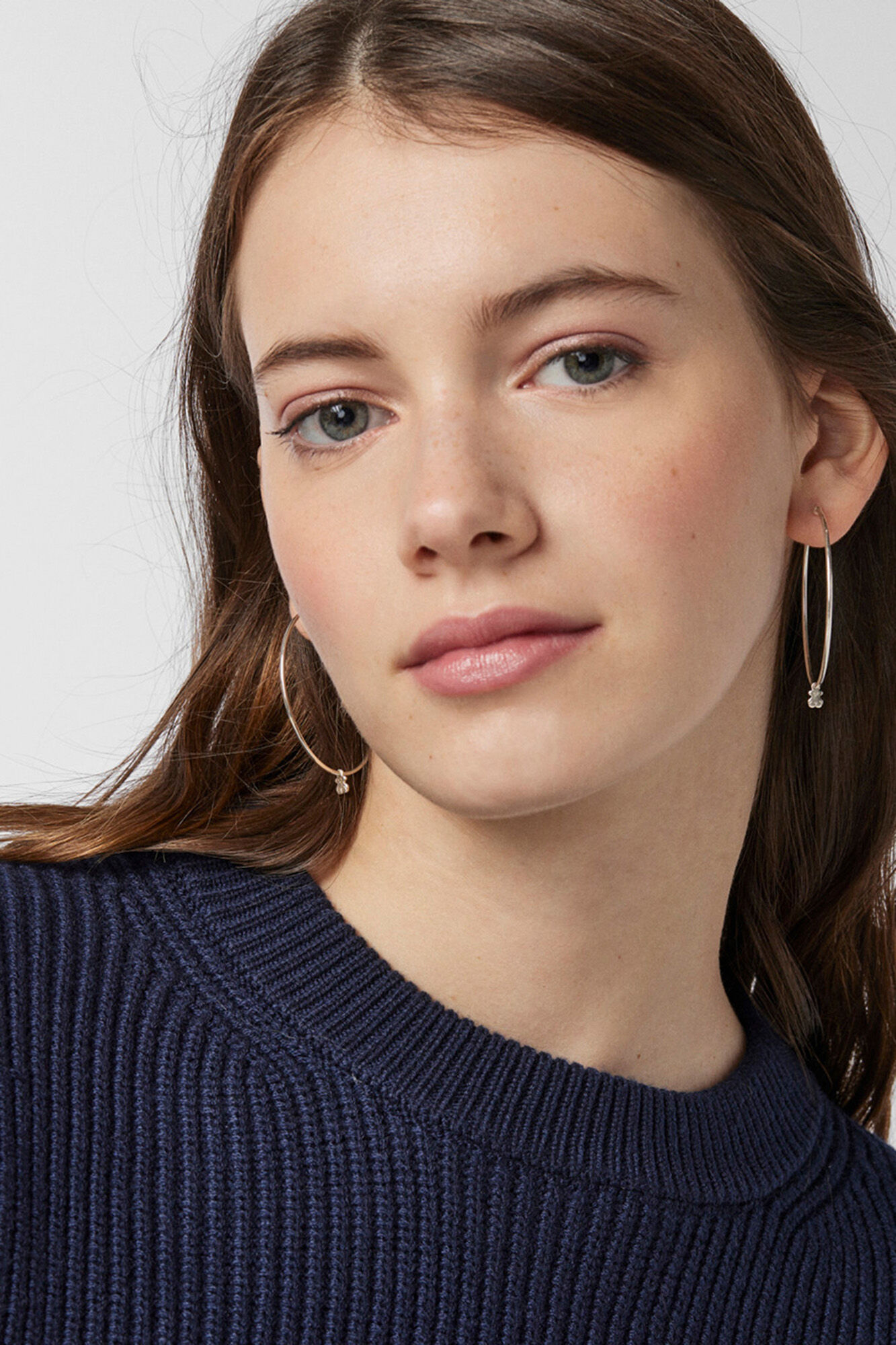 Tous TOUS Bear 4cm silver hoop earrings Grey