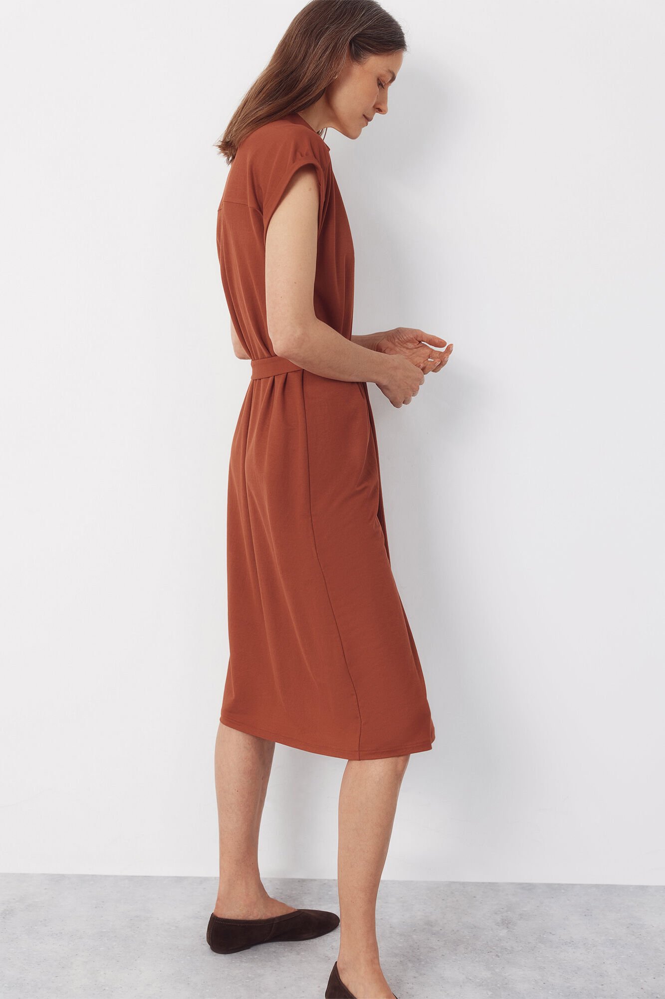 Cortefiel Shirt dress Brown