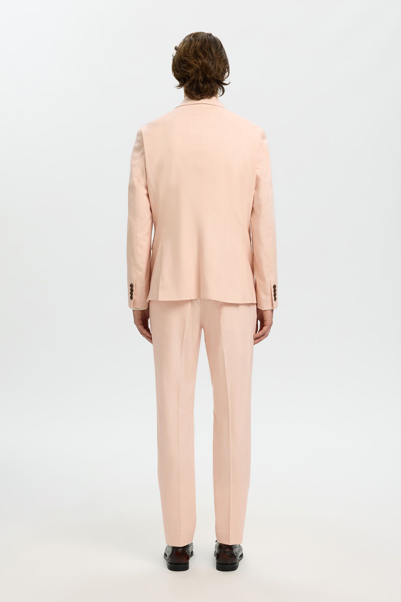 Selected Chaqueta viscosa con solapa Rosa