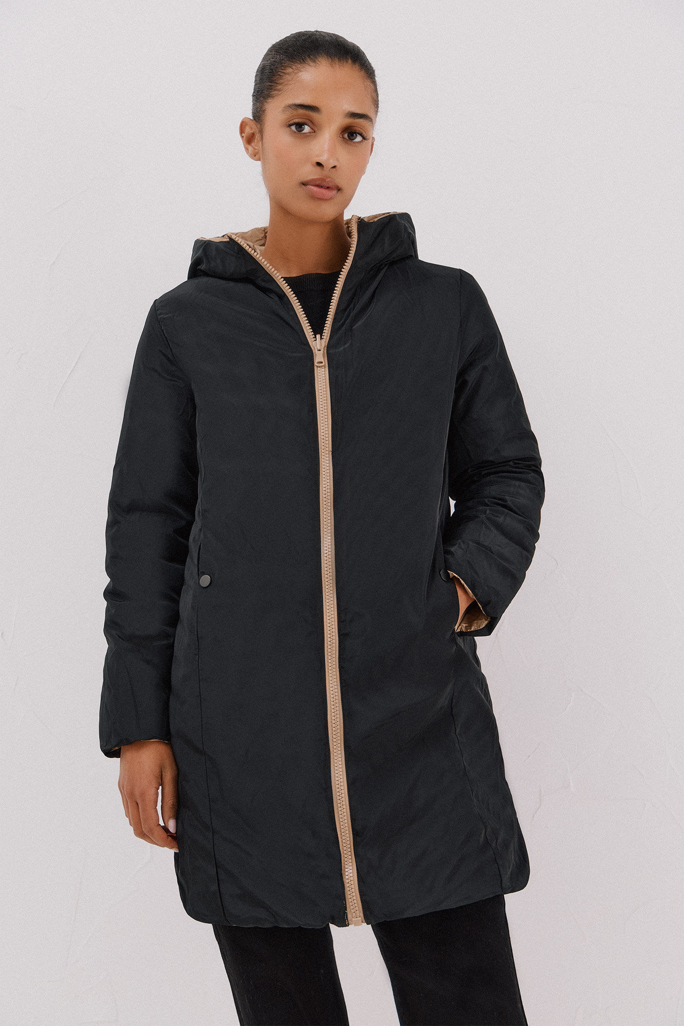 Cortefiel Reversible thermolite&reg; anorak Beige