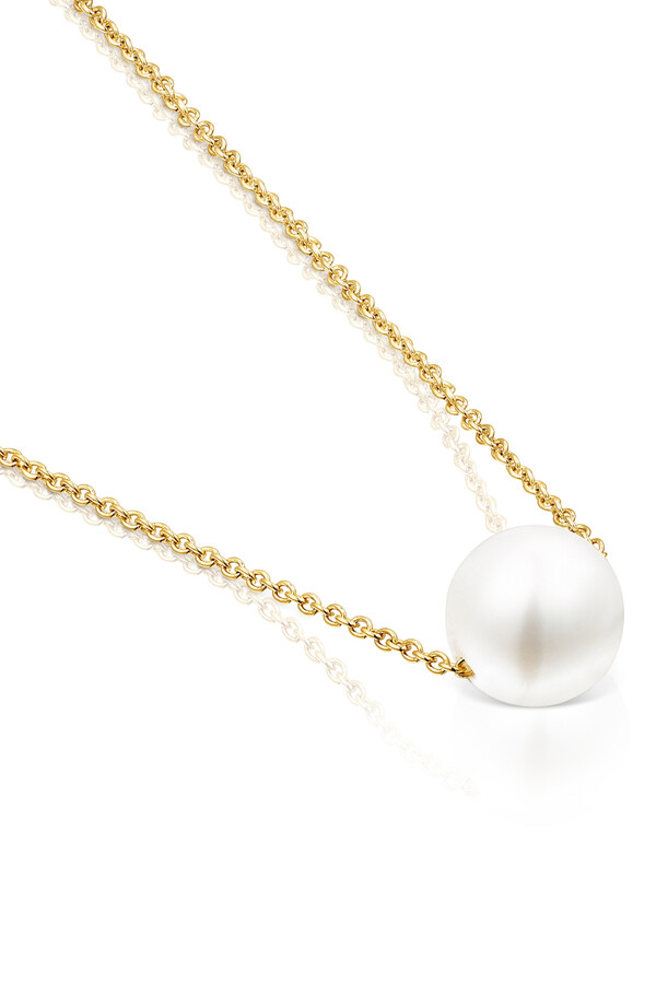 Cortefiel Collar de plata vermeil y perla Gold