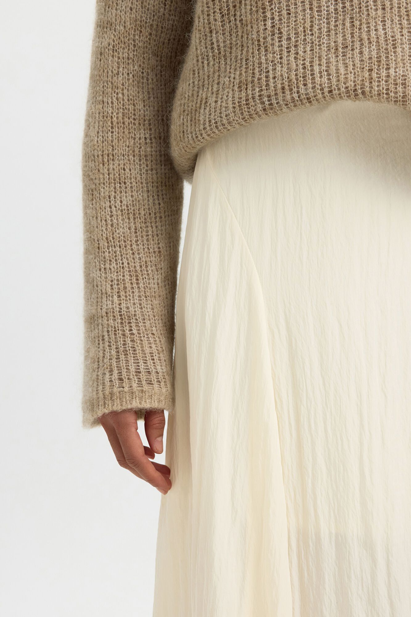 Selected Falda larga tejido estructura Blanco