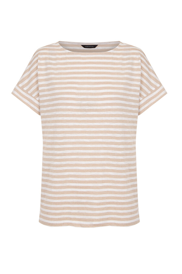 Cortefiel Striped T-shirt Nude
