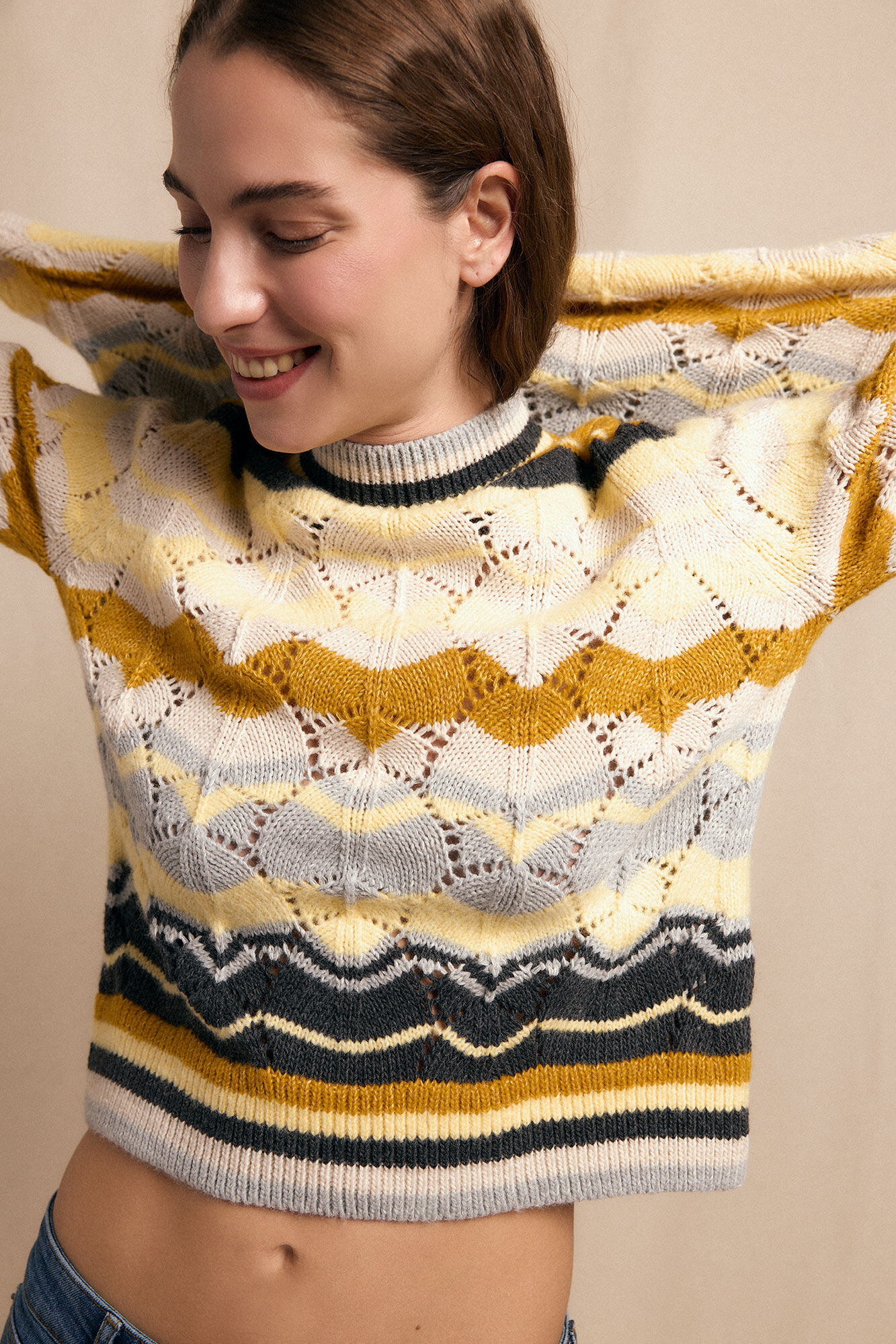 Slowlove Jersey ondas multicolor Amarelo