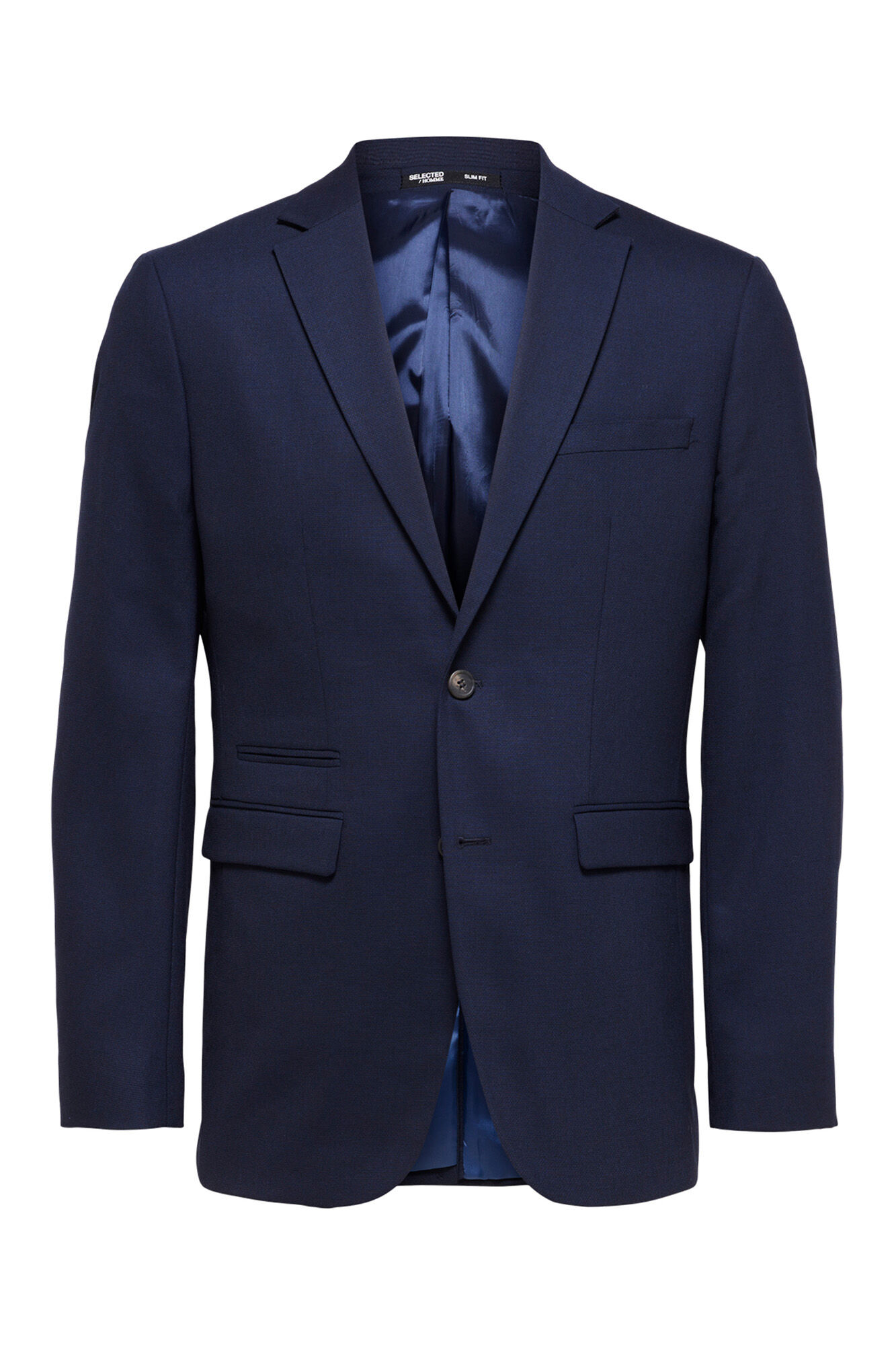 Selected Terno slim fit de duas pe&ccedil;as em l&atilde; fria Azul