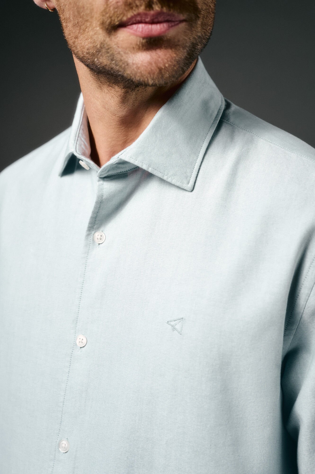 OOTO Camisa oxford lisa Azul