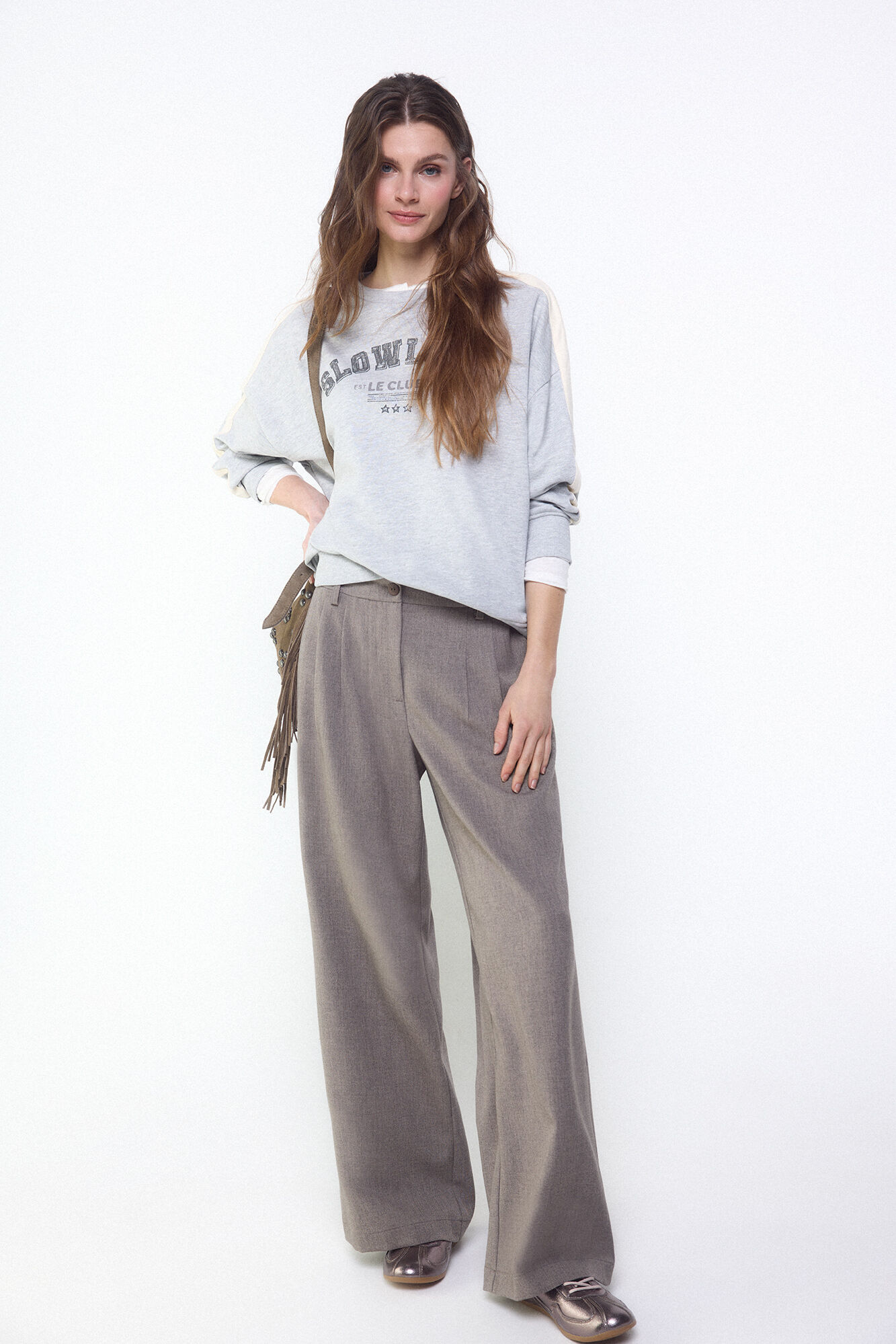 Slowlove Sudadera slowlove oversize Gris