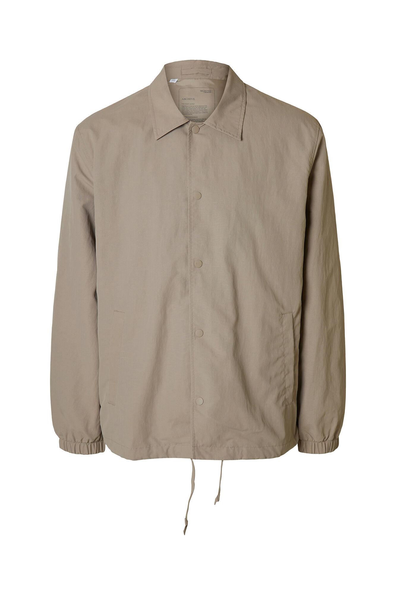 Selected Casaco curto com gola confeccionado com materiais reciclados Tostado