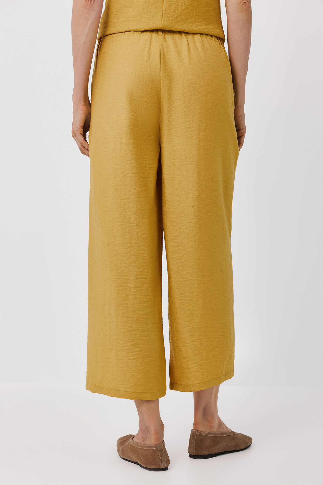 Cortefiel Fluid wide trousers Yellow