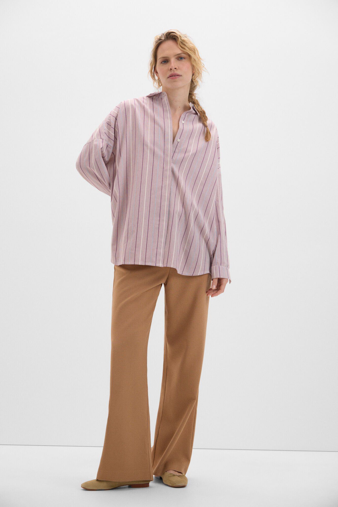 Cortefiel Multicoloured striped shirt Printed red