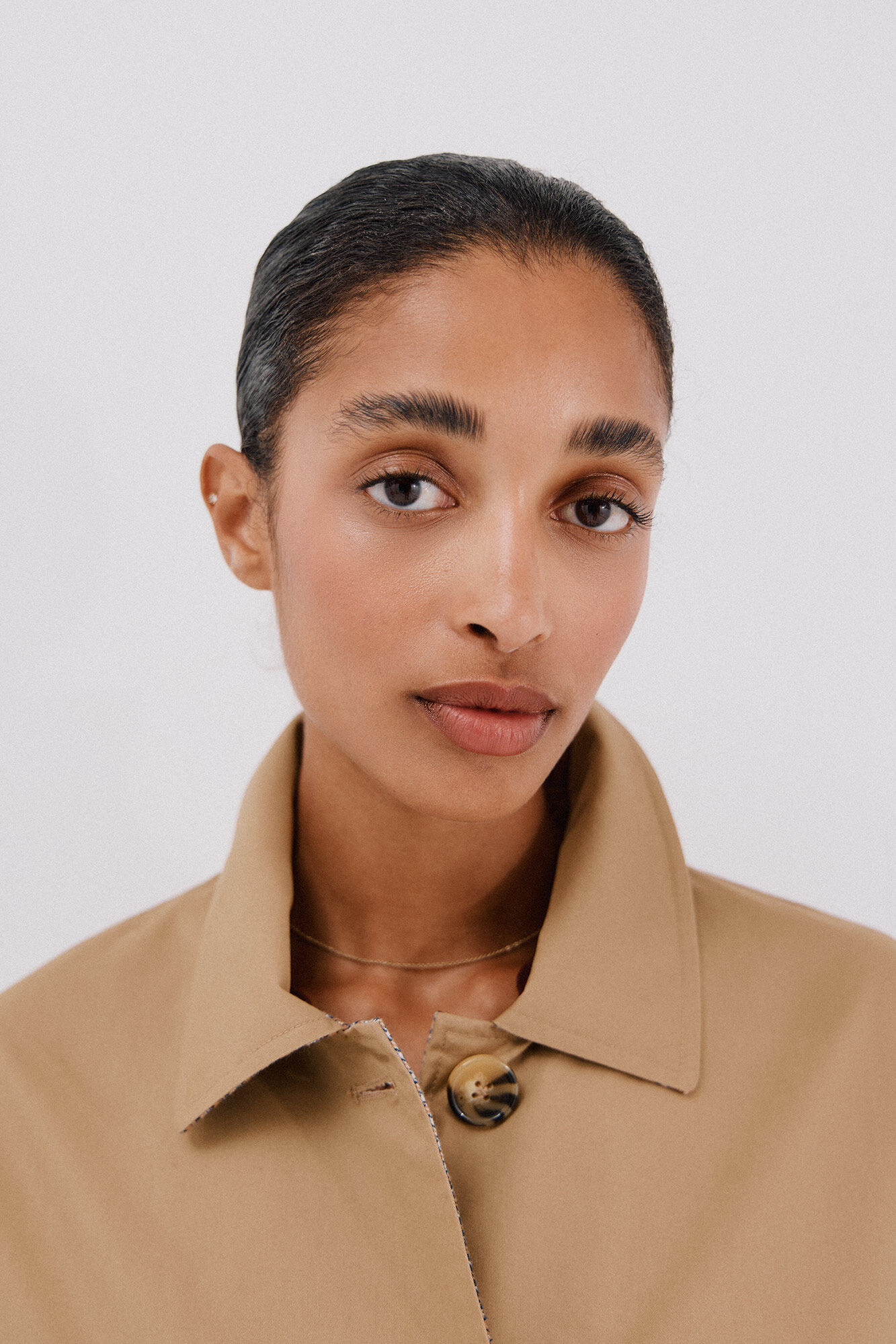 Cortefiel Long trench coat Beige