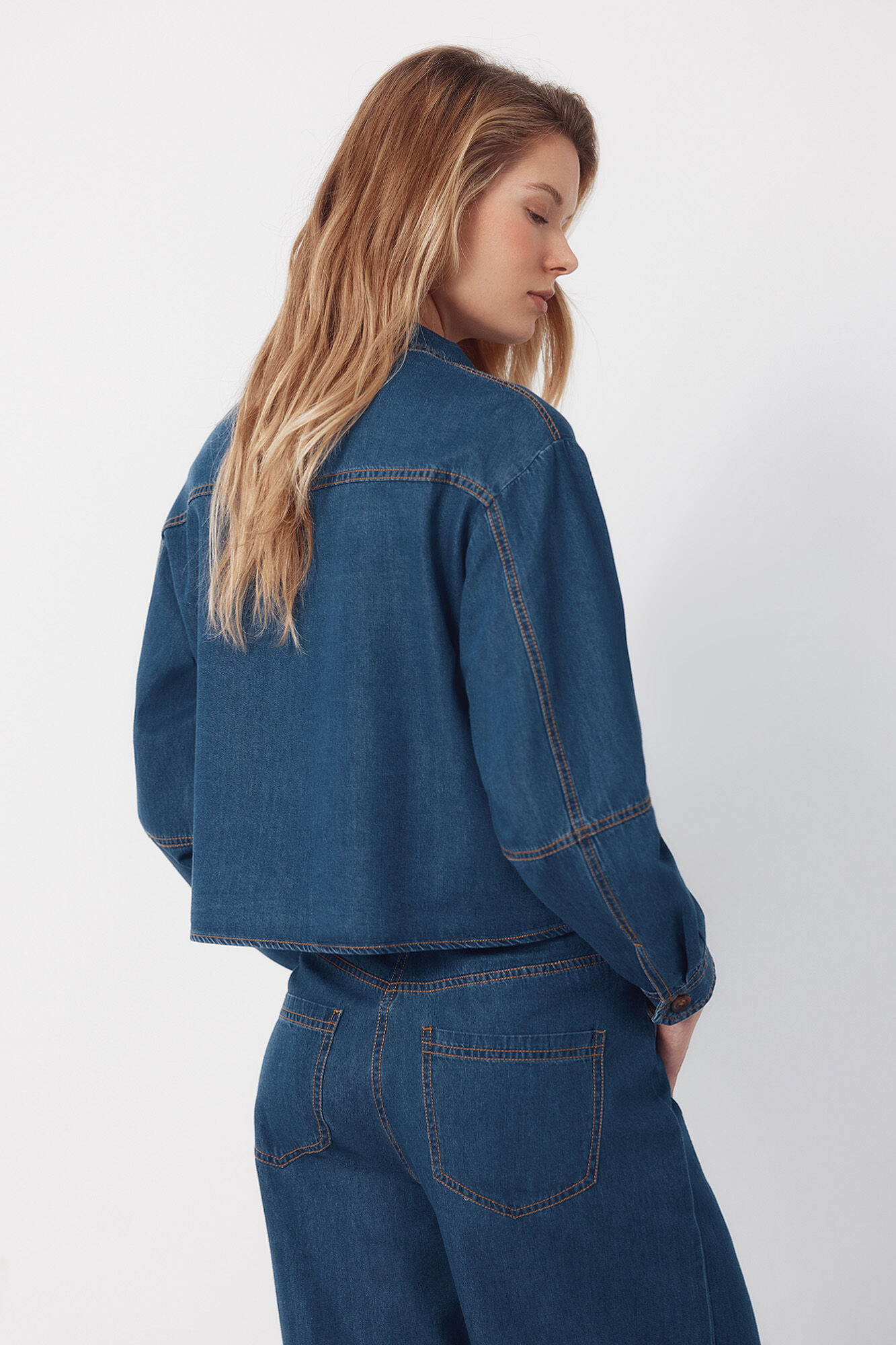 Cortefiel Soft denim shirt Blue