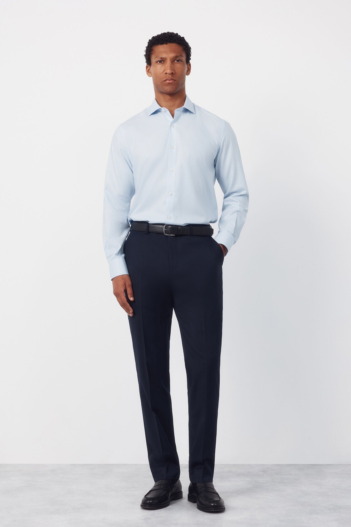 Cortefiel Camisa vestir pata de gallo f&aacute;cil plancha