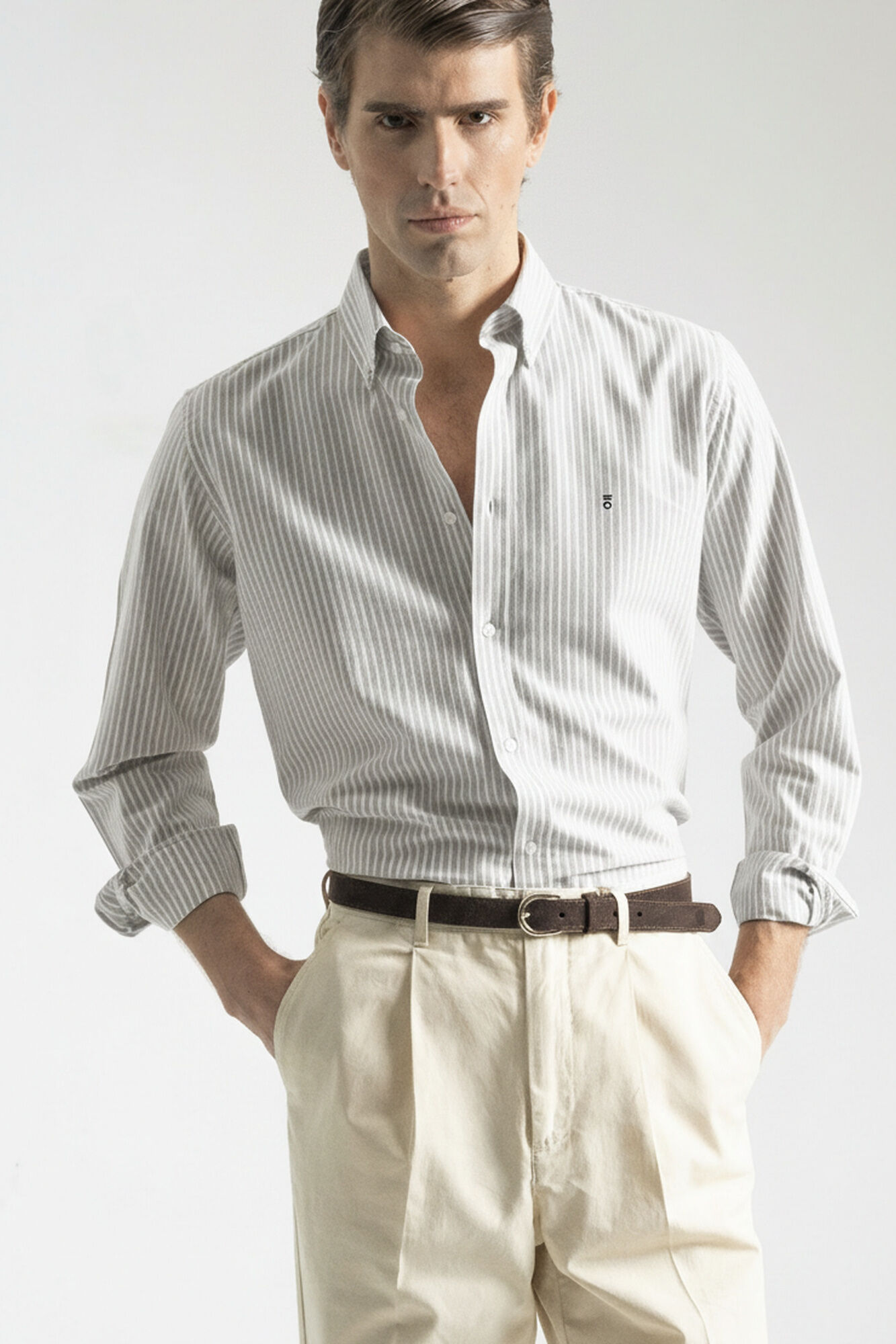 PuroEGO Camisa rayas oxford algod&oacute;n