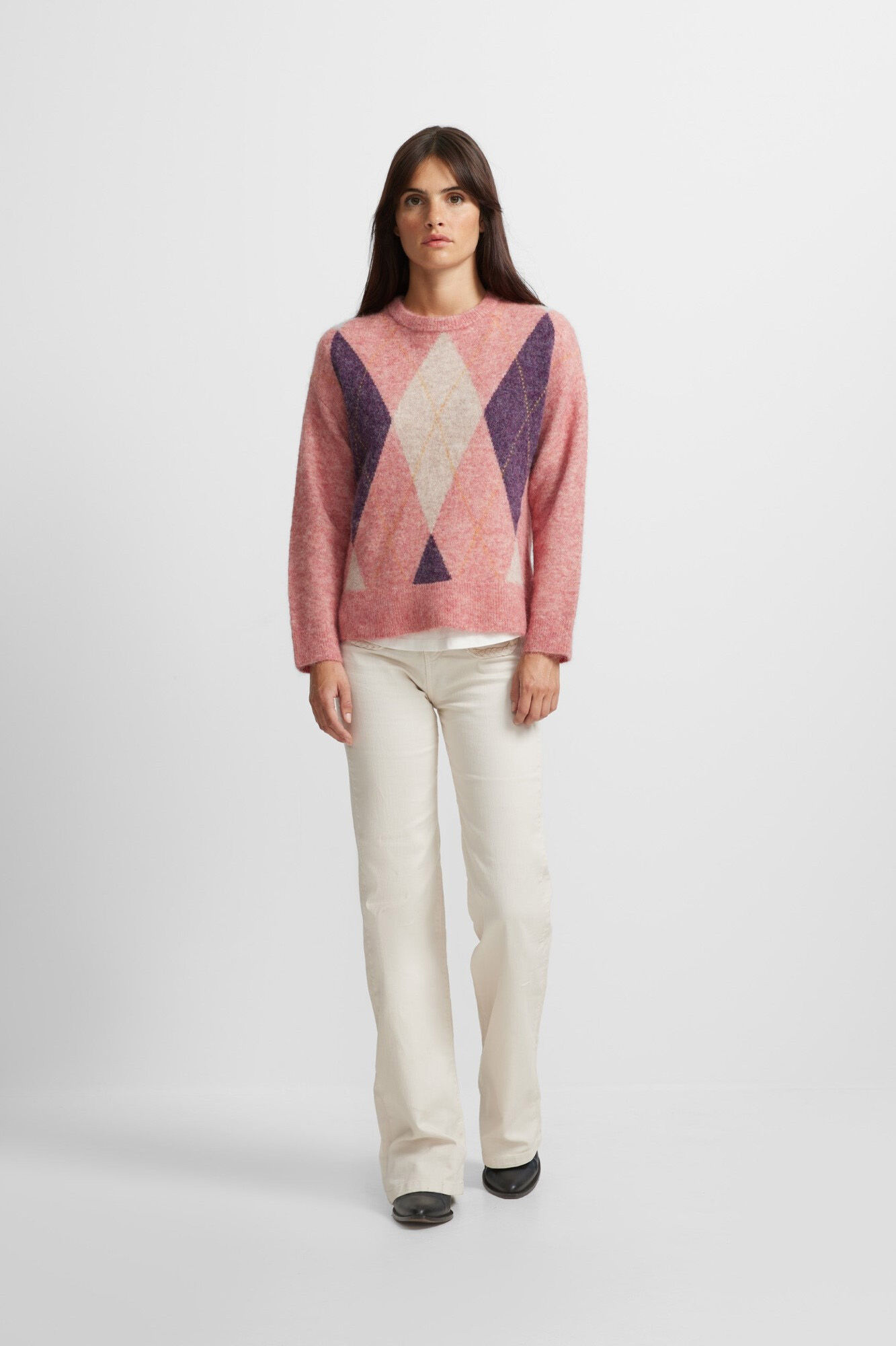 Silbon Jersey punto rombos Rosa