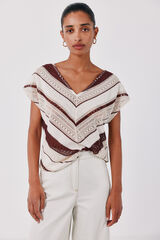 Cortefiel T-shirt em crochet multicolor Granada