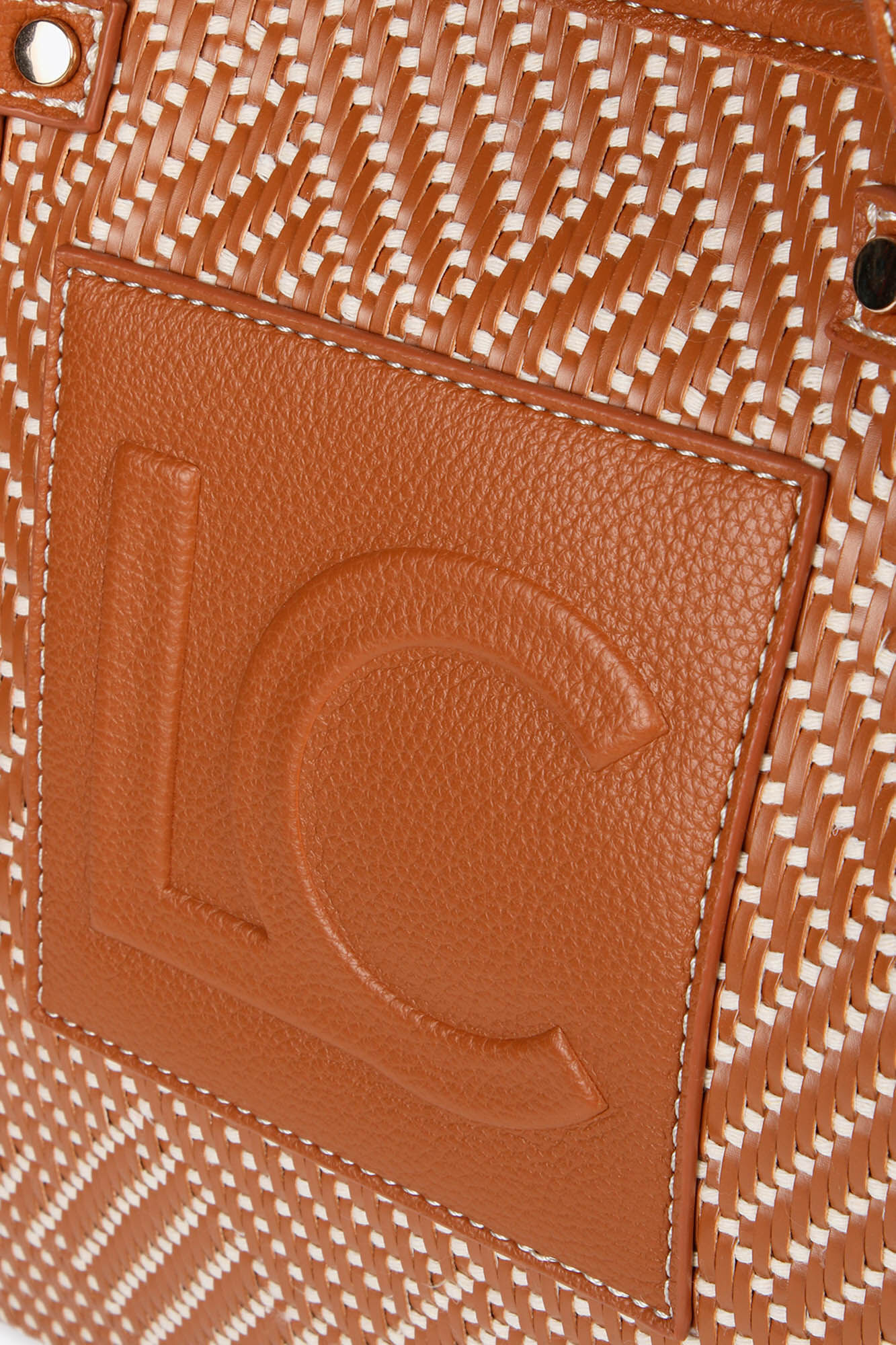 Lola Casademunt Bolso shopper trenzado Estampado beige