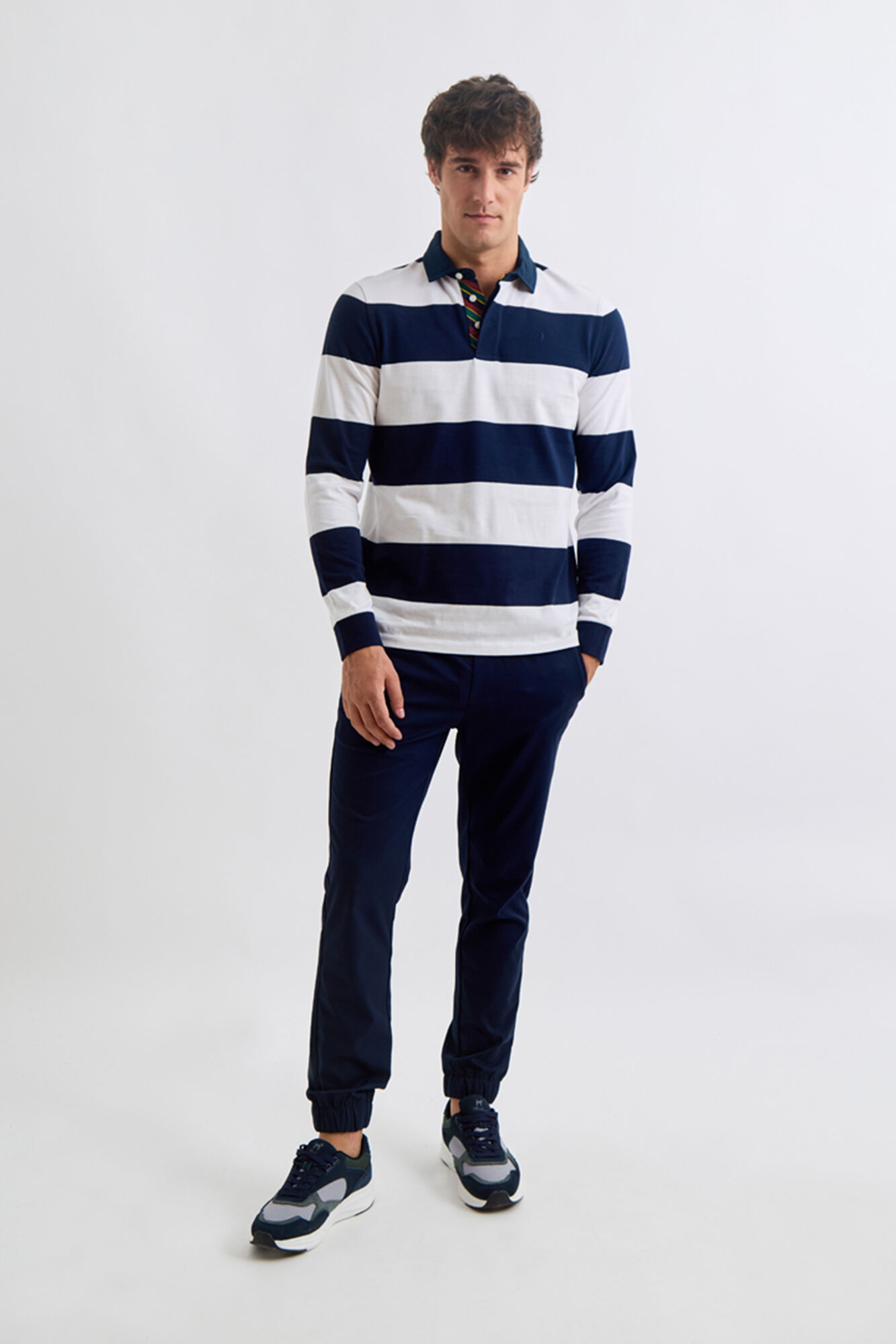 Williot Polo de Rugby Riscas Azul