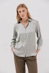 Cortefiel Satin-finish shirt Green
