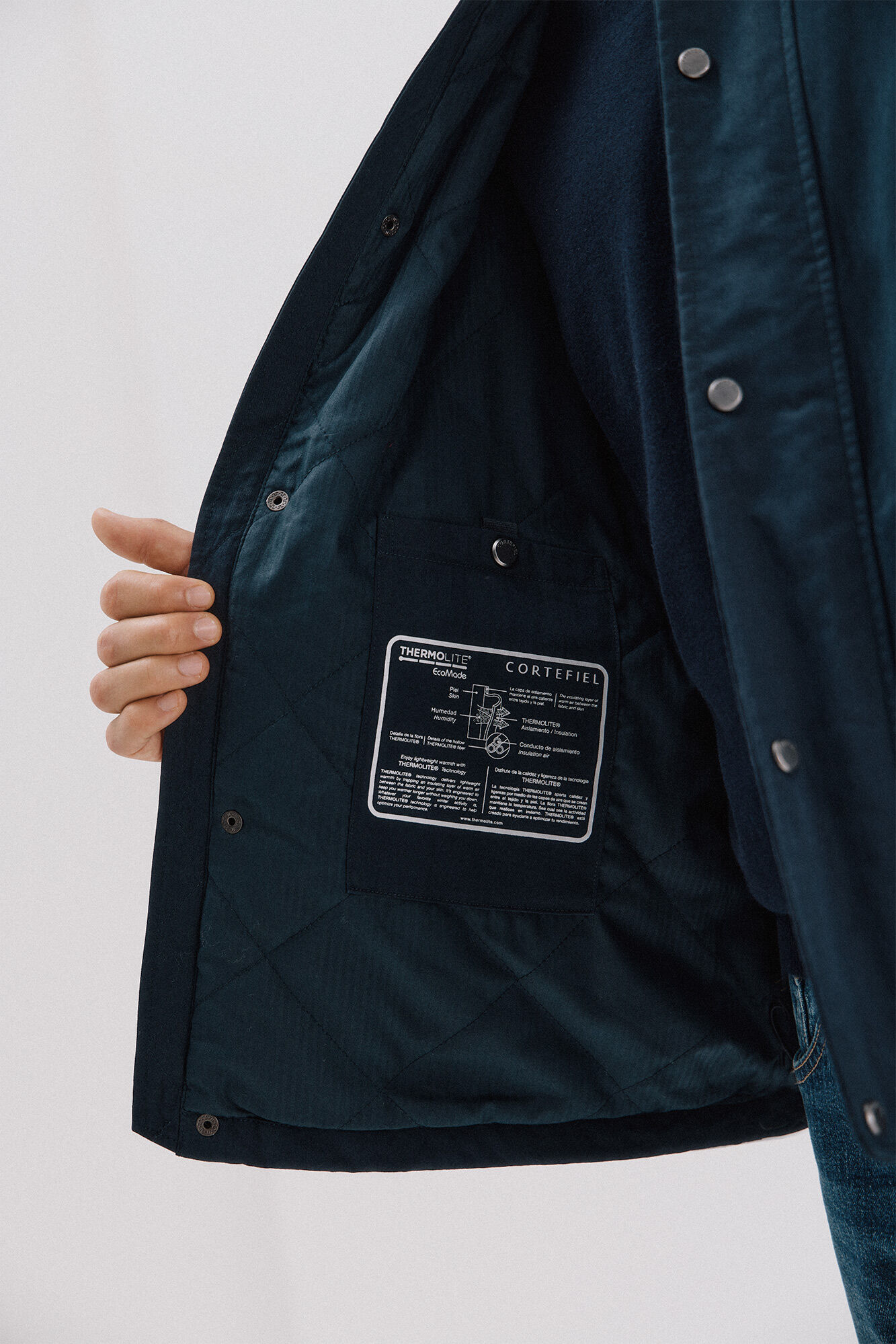 Cortefiel Jacket with combined neck Navy