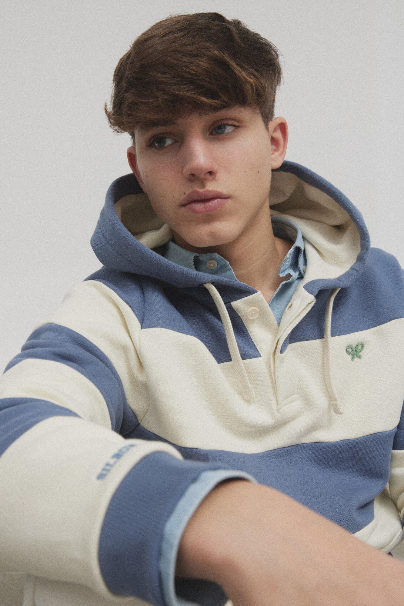 Silbon Sudadera capucha rayas anchas Azul