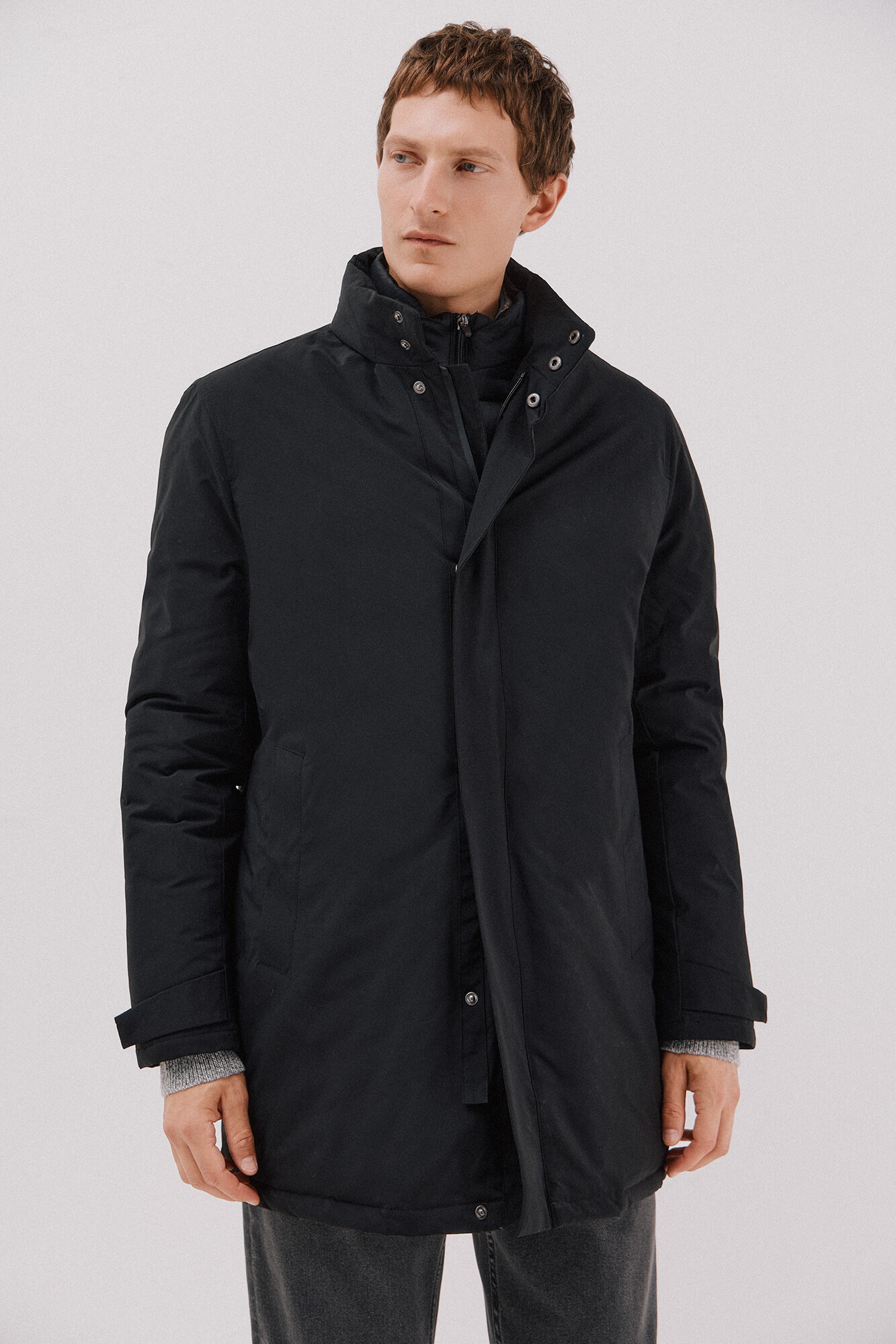 Cortefiel Technical parka with removable lining Black
