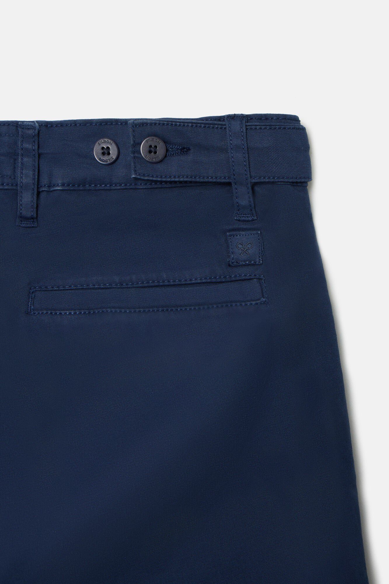 Silbon Cal&ccedil;a esporte cal&ccedil;as chino plissada Azul